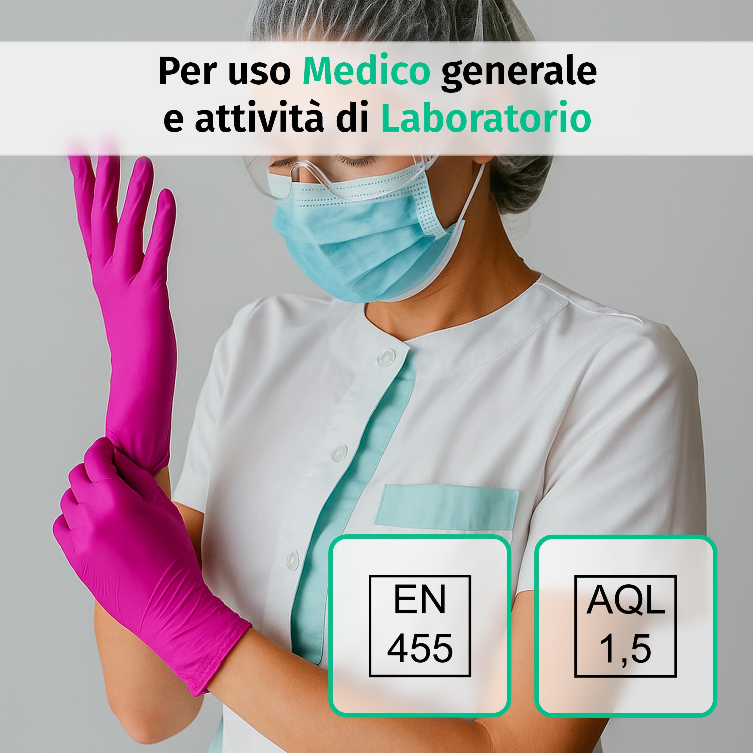 SF Guanti Nitrile S Magenta – 1000 Guanti Monouso Resistenti e Professionali (10×100), Senza Lattice e Senza Polvere