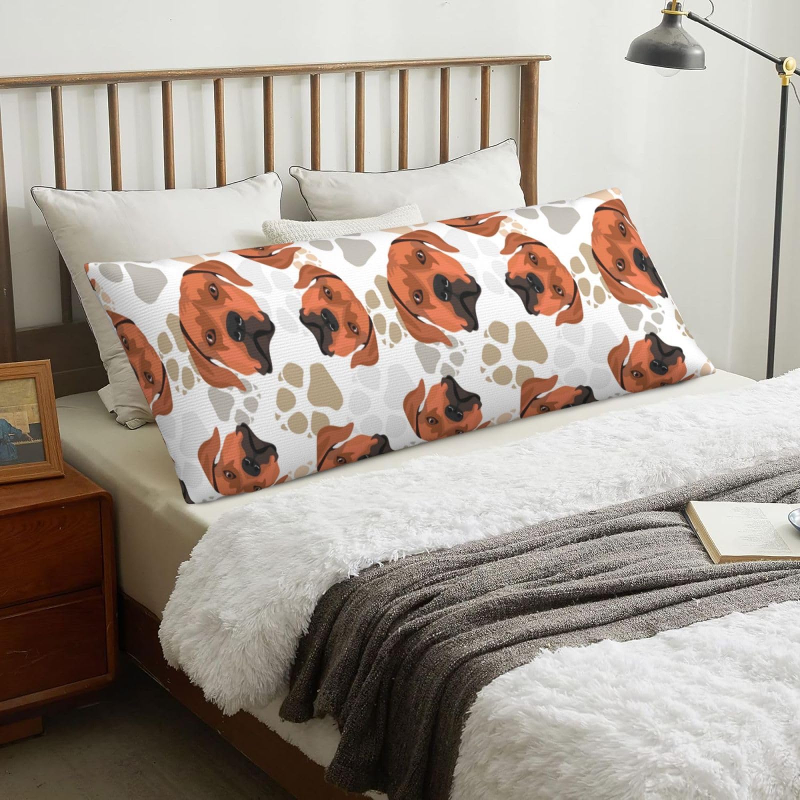 Rhodesian Ridgeback With Love, Body Pillow Cover with Zipper,Long Body Pillowcase 20 x 60 in