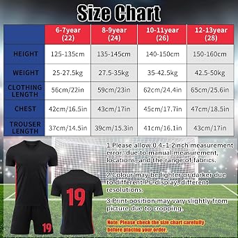 Football Kit, Football Kits for Boys, Football Shirts Training Set with Football Training Shirts Shorts Socks Football Guards, Kids Football Kits Football Jersey Gift for Boys Girls Children