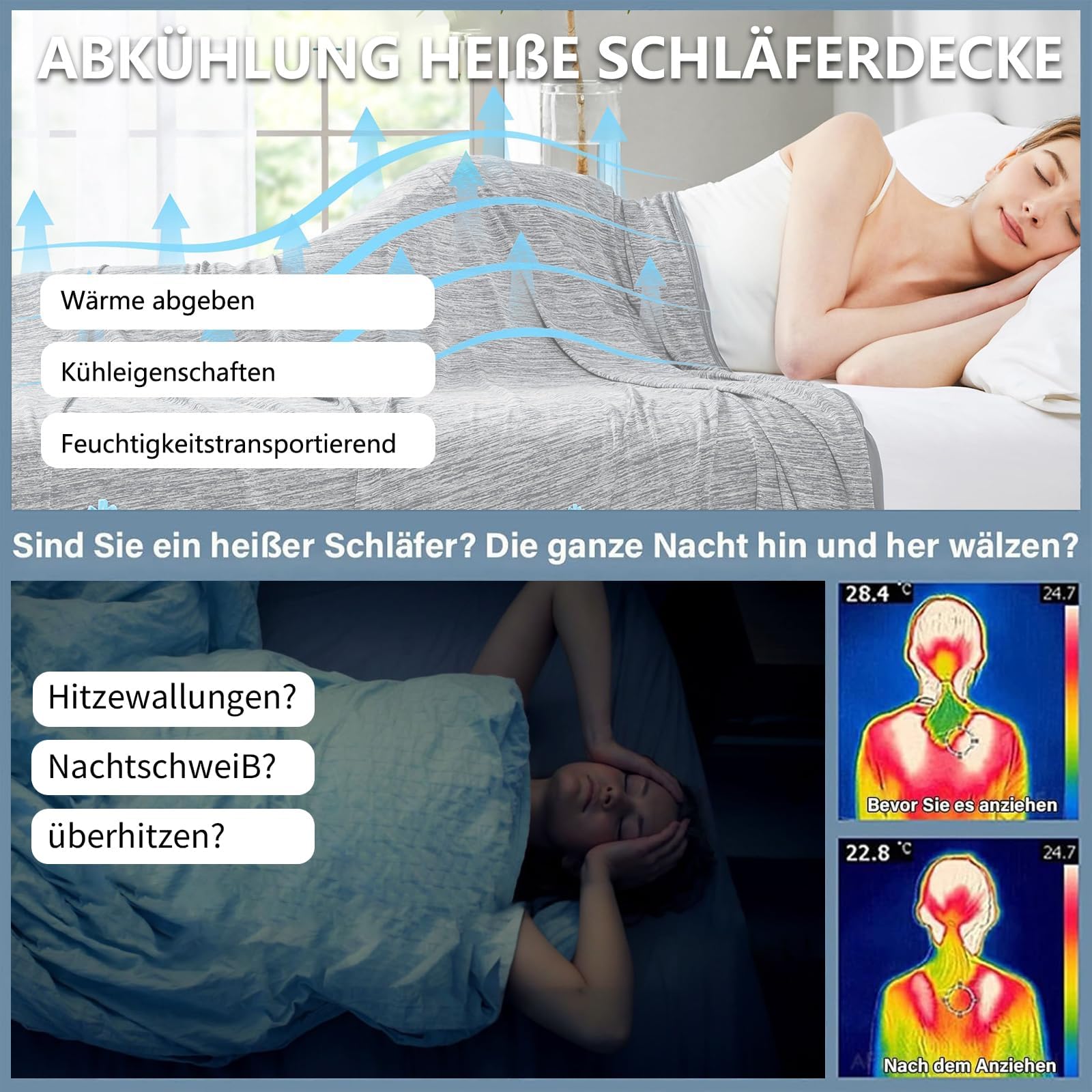 MagicSleep Anfaru Eisdecke Kühldecke Cooling Blanket Arc-Chill 5.0 Q-Max>0.5 Bambus Sommerdecke