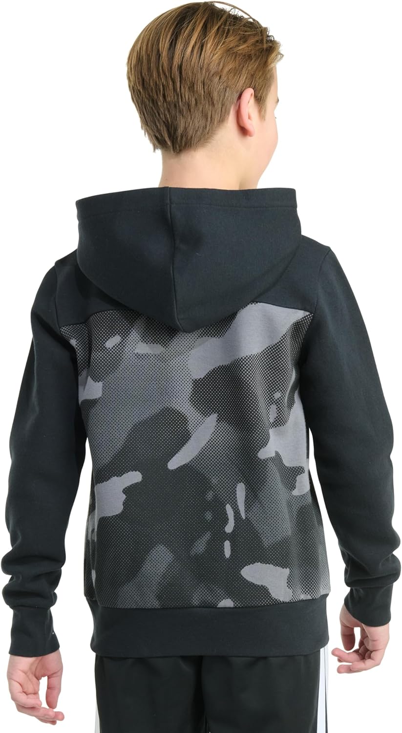 adidas boys All Over Printcolor Block Halftone Camo Hooded Pullover (Big Kid) - Image 4