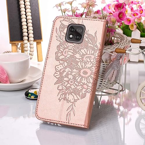 Miniatura 7 de Funda protectora de cuero con tapa para Moto G Power 2021 en relieve, correa de muñeca, ranuras para tarjetero, funda protectora de cuero con tapa