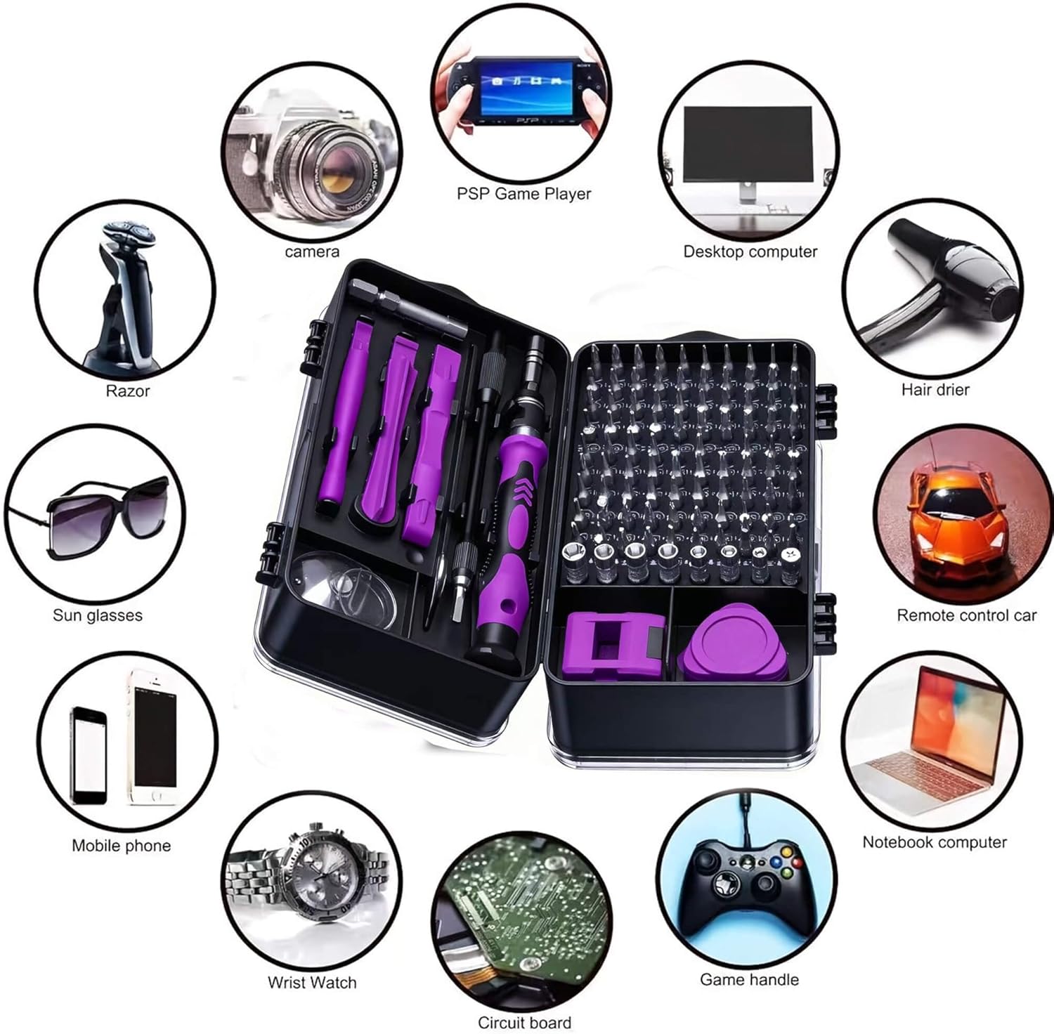 115 in 1 Precision Screwdriver Set with Torx Triwing Bits，Magnetic Mini Screwdriver Kit for iPhone, MacBook, Computer, Laptop, PC, RC, PS4, Xbox, Eyeglasses, Watch - Image 6