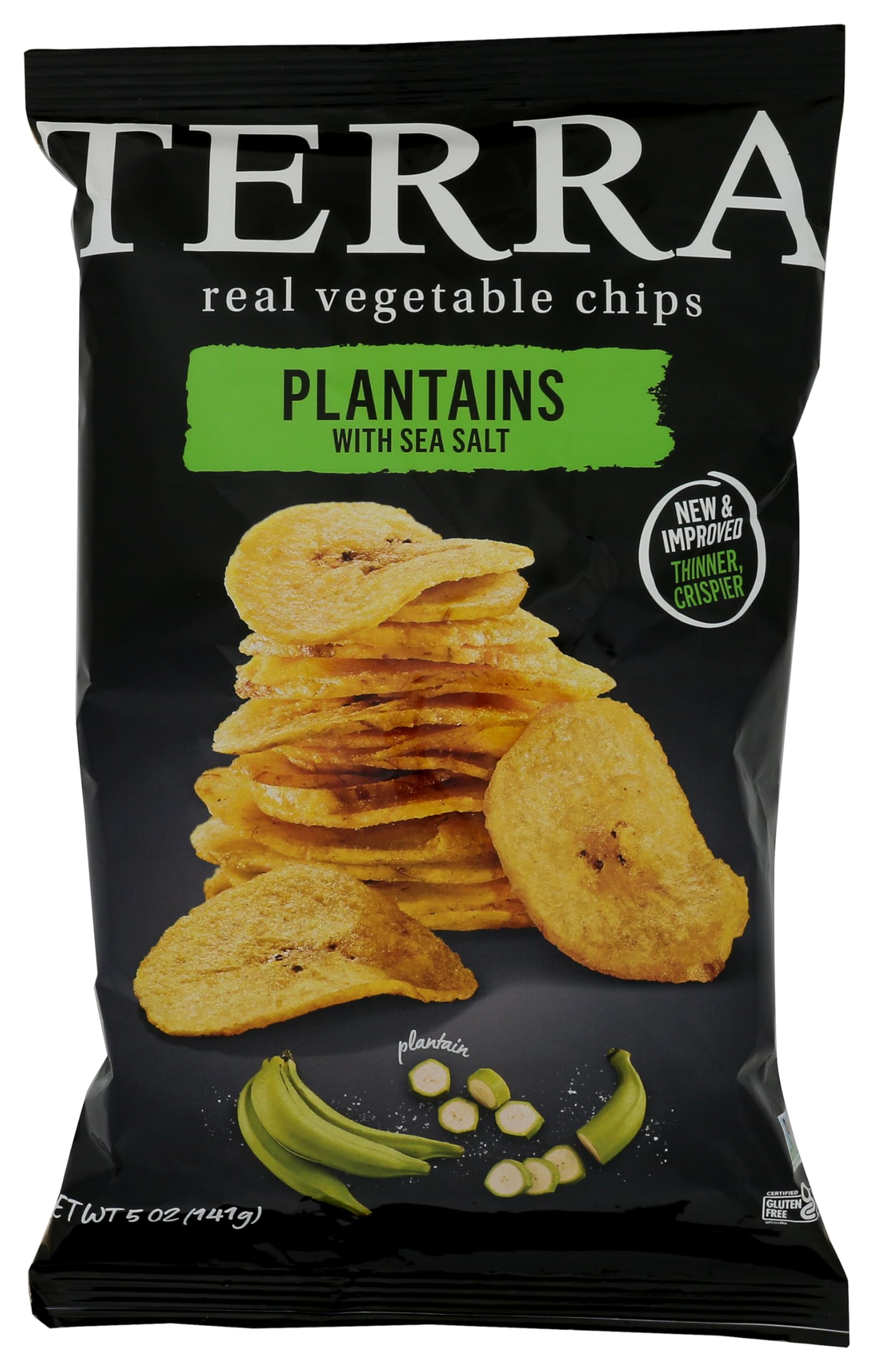 Terra Chips, Plantain Sea Salt Chips 5 Oz - Pack of 12