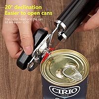 Vista 4 de Can Opener Manual, Stainless Steel Can Opener Smooth Edge, Food-Safe Manual Can Opener, Multifunction Bottle Openers with Non-Slip Handle & Large