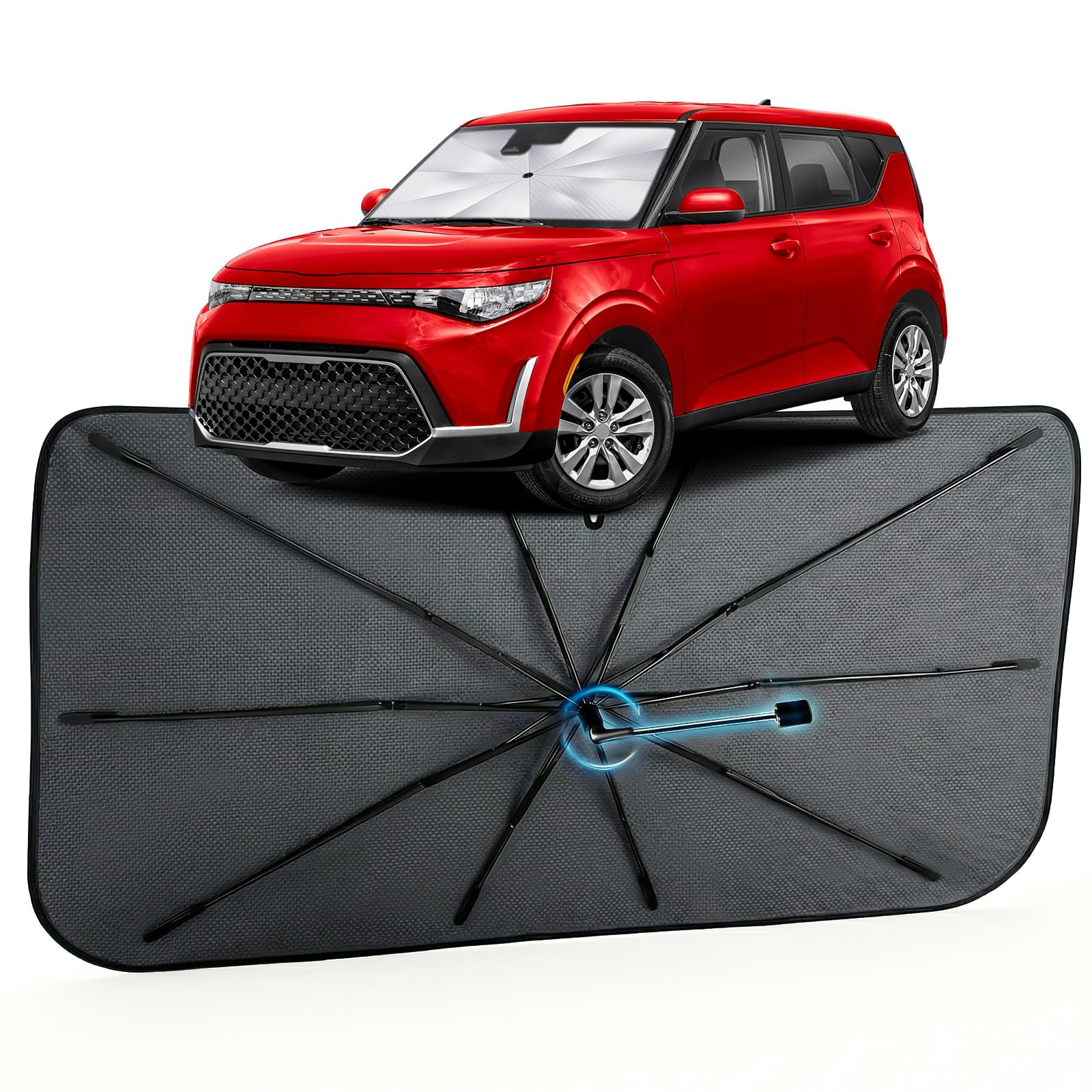 Car Windshield Sun Shade Umbrella for Kia Soul 2020-2025, 1:1 Fit Sunshade