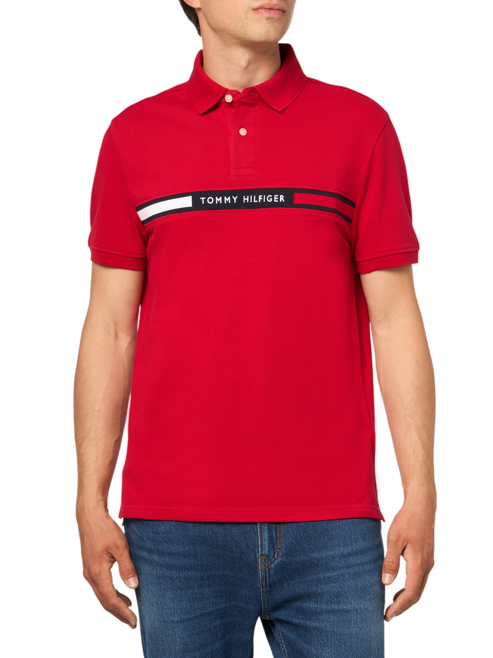 Men's Short Sleeve Casual Polo Shirts in Regular Fit with Chest Logo Designs