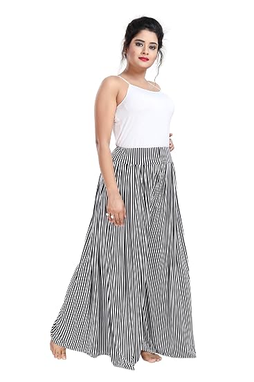 Buy YKI Women's Stretch Fit Palazzo (elephant-palazo_White, Black_XL) at  Amazon.in