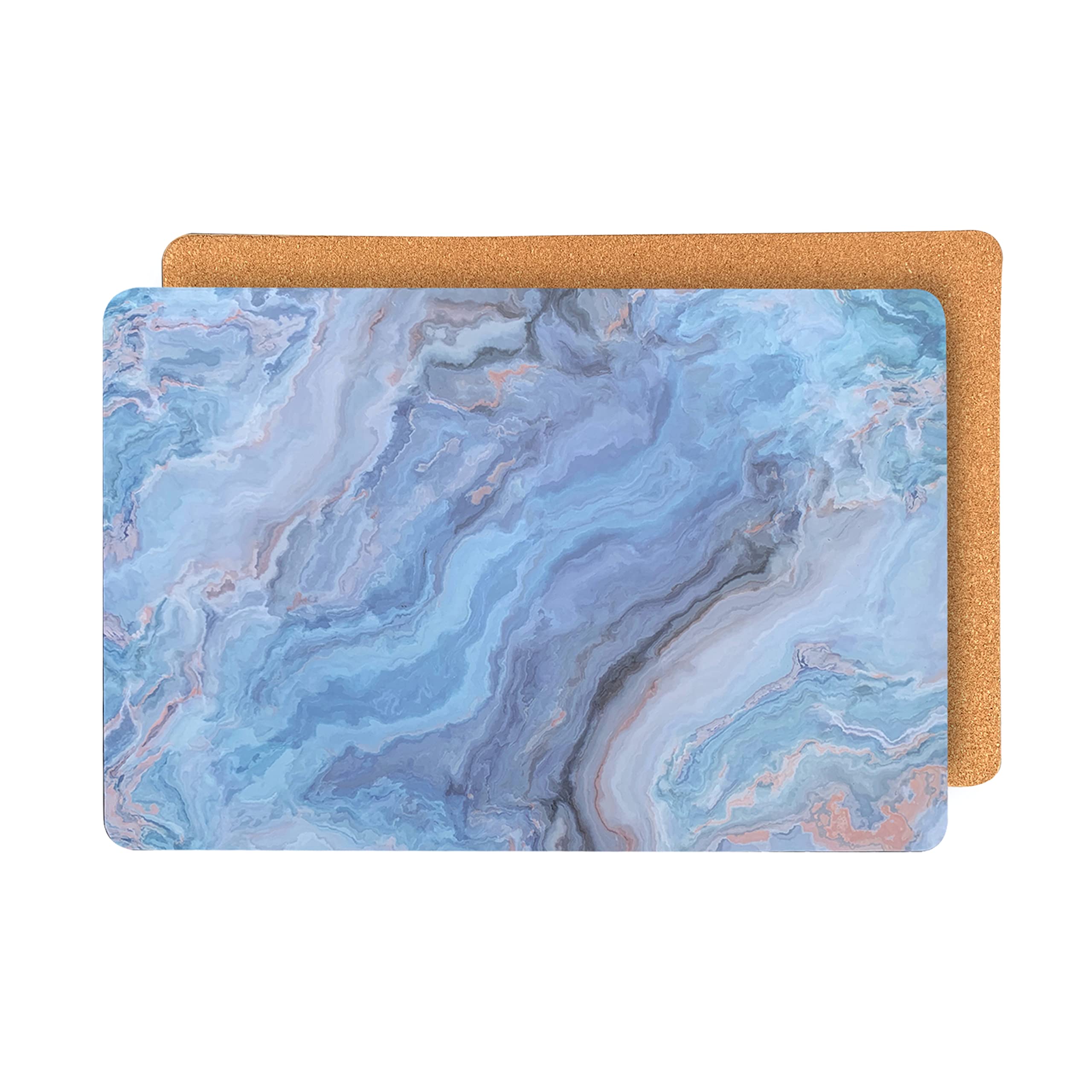 Dainty Home Manteles individuales de mármol, lavables en azul marino, 12 x 18 pulgadas, juego de 6, manteles individuales resistentes al calor, antideslizantes, manteles individuales de mesa, manteles