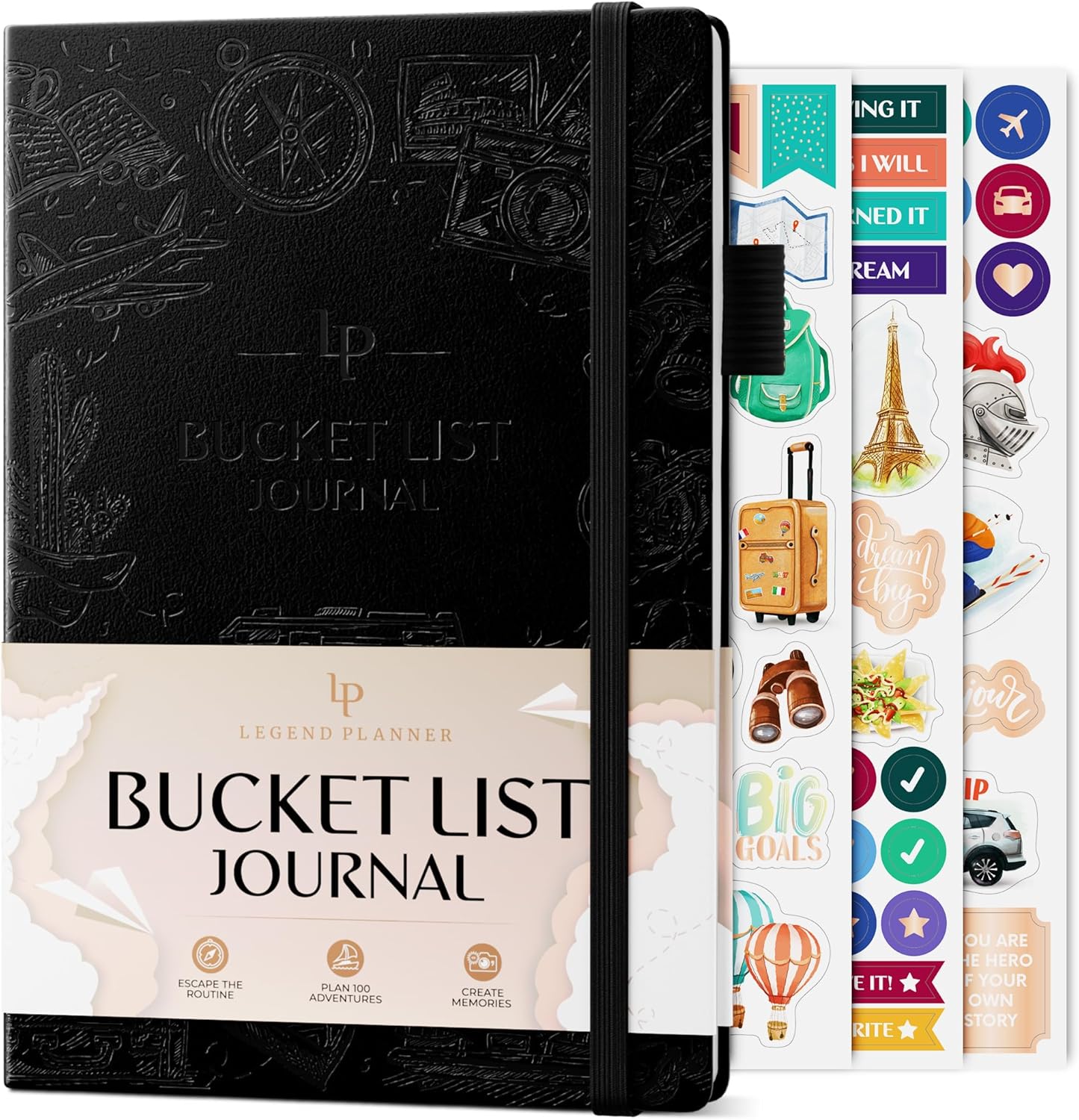 Legend Bucket List Journal – The Ultimate Notebook to Plan Adventures, Travels, Goals & Experiences – Bucketlist Book for Couples (Black)