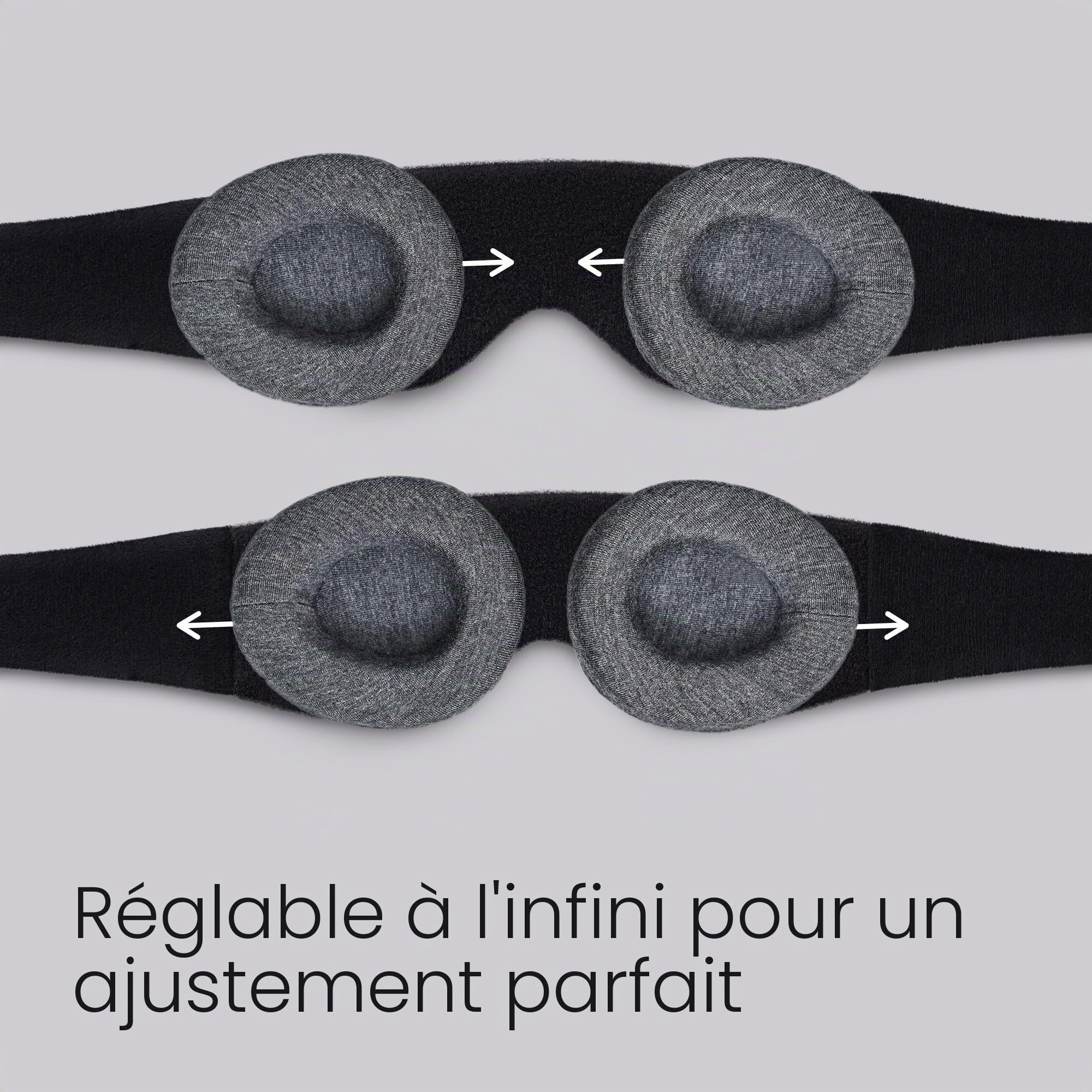 Masque de Sommeil Manta Sleep - Masque pour les Yeux 100% Blackout - Aucune Pression Oculaire - Coupe Ajustable pour les Yeux - Masque de Sommeil pour les Dormeurs Légers et les Voyageurs
