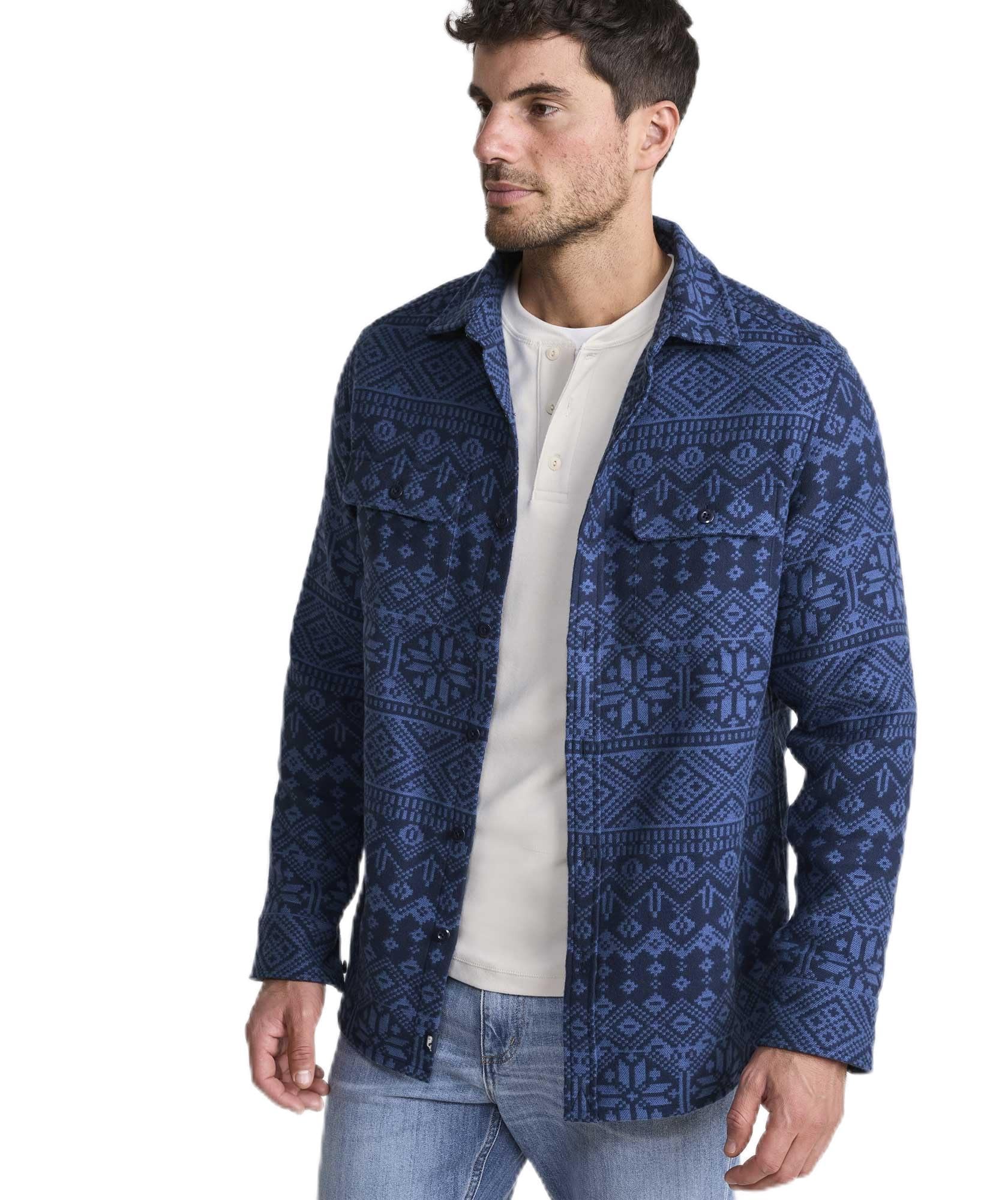 Vineyard Vines Men's Snowflake Fair Isle Jacquard Overshirt