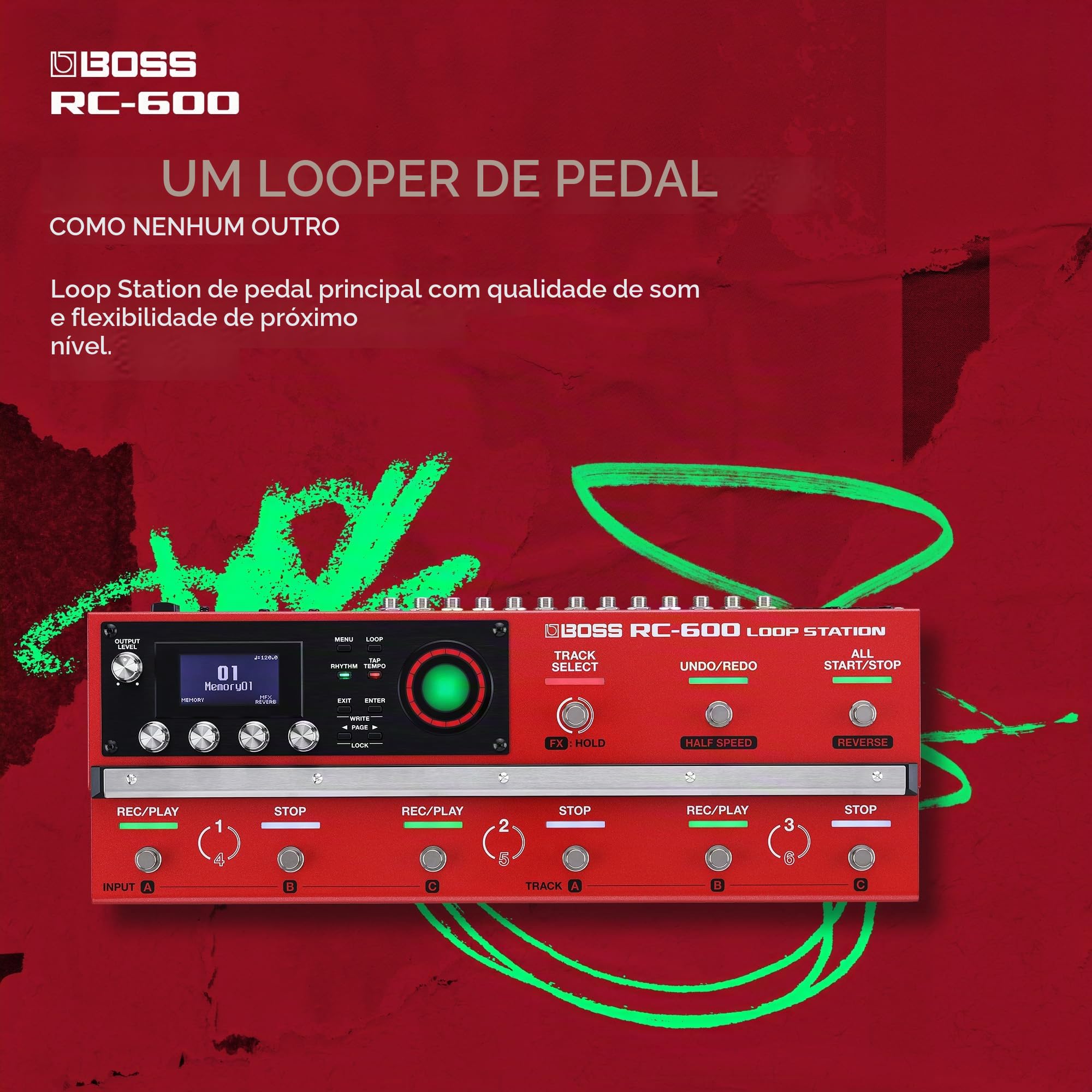 BOSS Estação de loop RC-600 baseada em piso com seis faixas