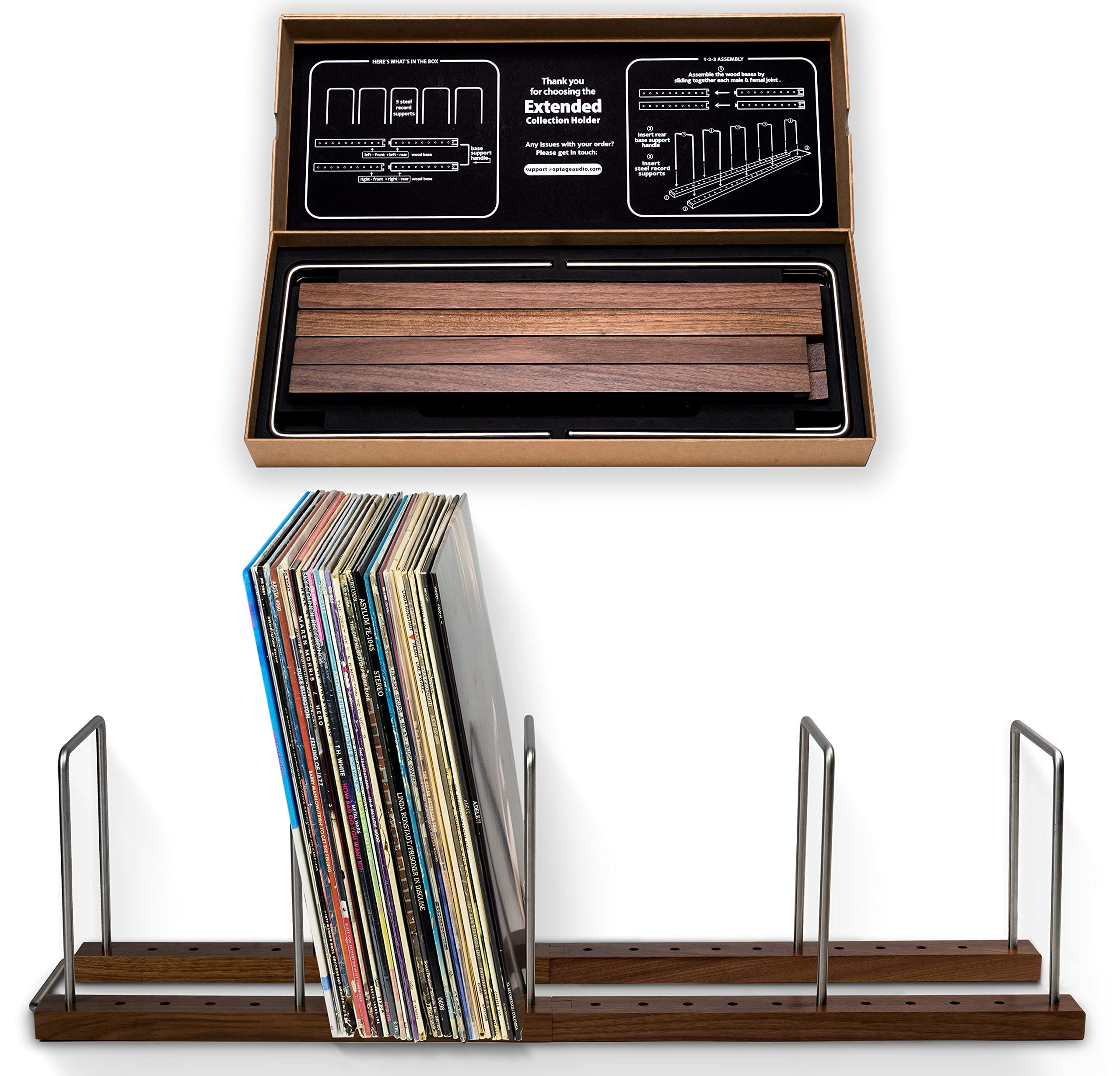 100-150 Record Holder, Vinyl Record Storage, Vinyl Record Organizer, Record Stand for Vinyl Record, LP Storage, Record Holder for Albums, Solid Walnut