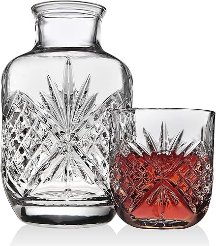 Miniatura 2 de Godinger Jarra de noche de noche taza y botella para mantener junto a tu cama para una práctica bebida de medianoche 16 onzas