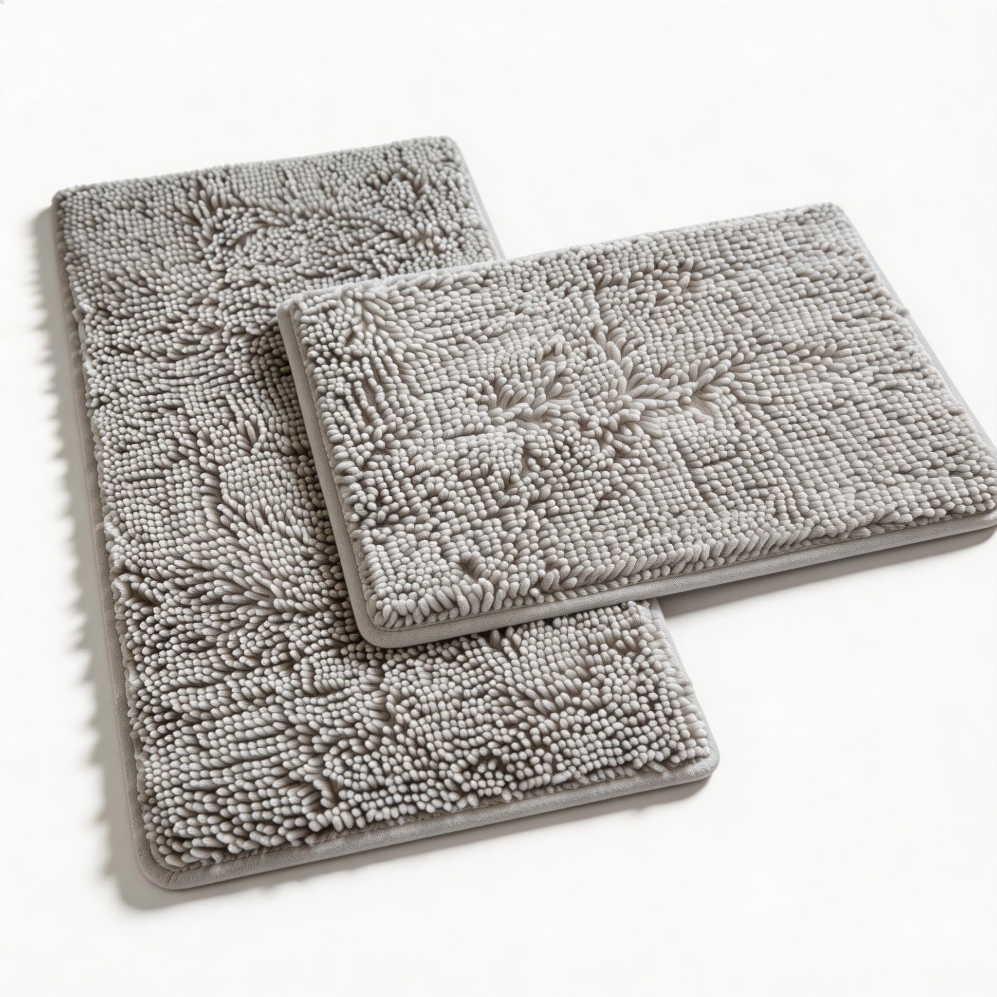 Tapis de salle de bain ultra absorbants lavables en machine lot de 2 en peluche chenille