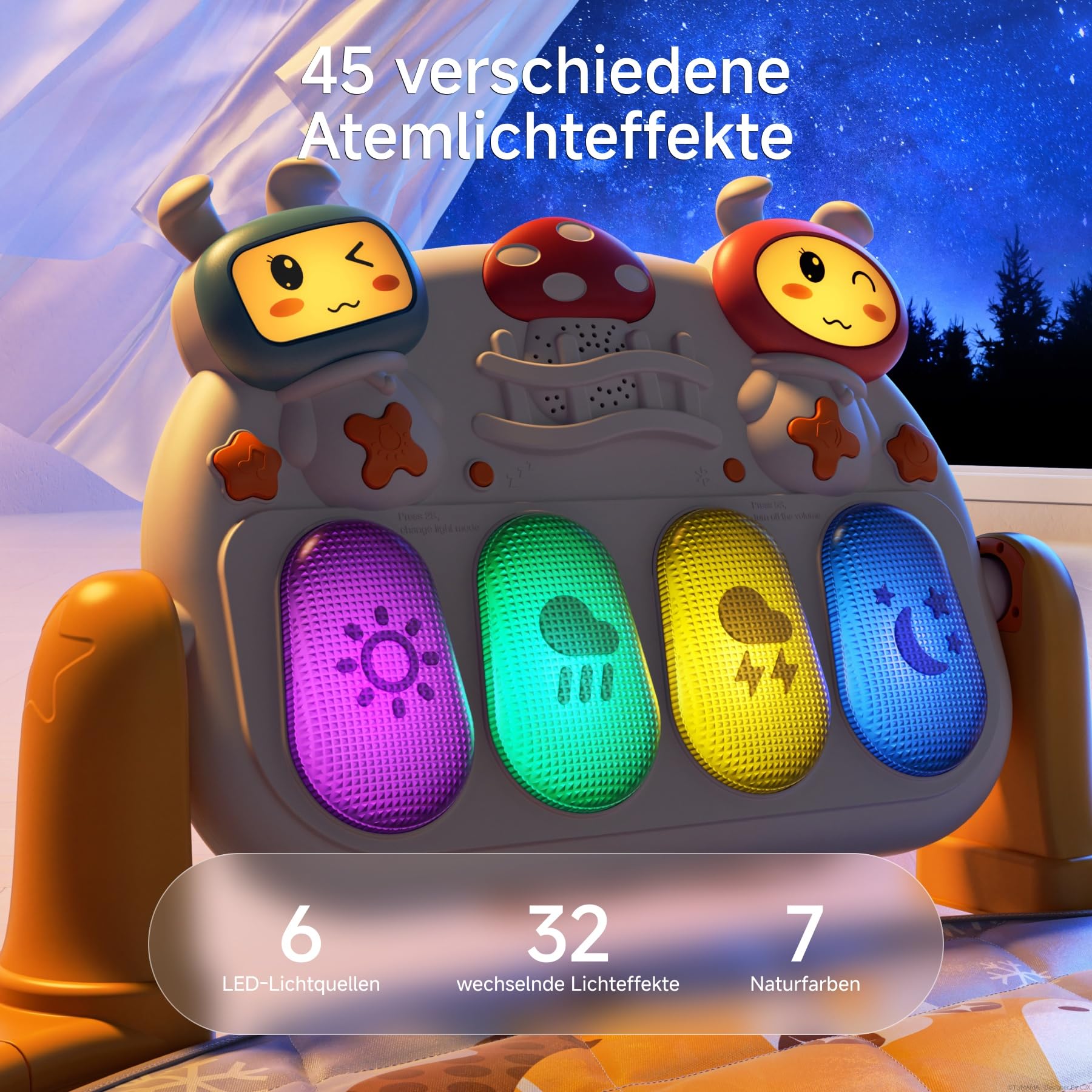 TUMAMA KIDS 4 in 1 Kickin' Tunes Spieldecke mit 70+ Geräuschen, 25+ Minuten Musik, Baby Klavier Turnmatte Fitness Aktivitäts Spielmatte mit 4 Rasseln und Spielbogen, Babyspielzeug ab 0 1 3 6 9 Monate