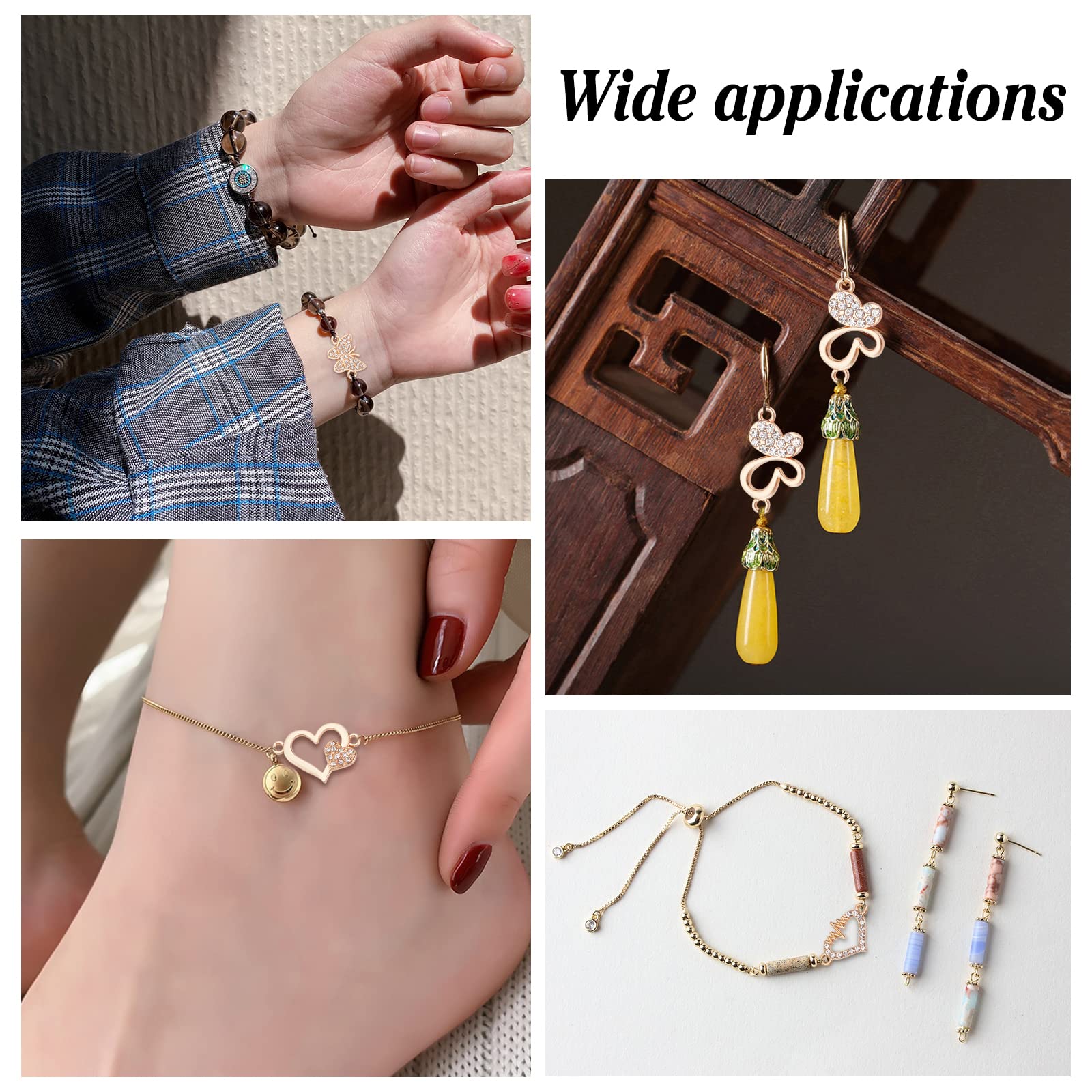 PH PandaHall 100 Connecteurs Bijoux – 10 Styles Infini, Cœur, Ailes En Alliage Argent Antique Pour Bracelets, Colliers Et Créations DIY