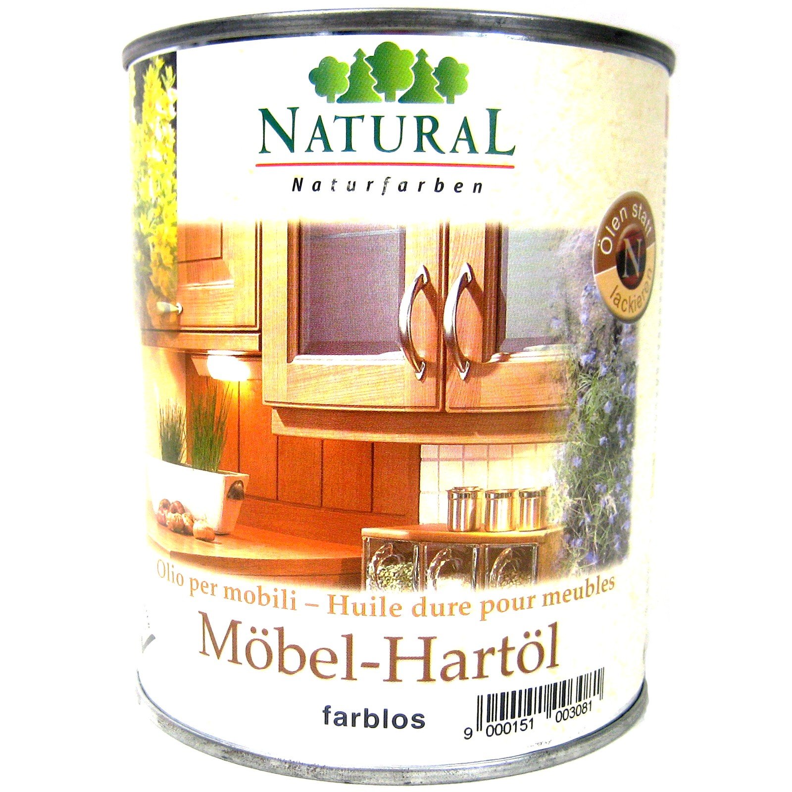 Scherzenlehner Möbel-Hartöl Natural 0.75 L | Möbel-Hartöl farblos, Holzschutz / Pflegeöl