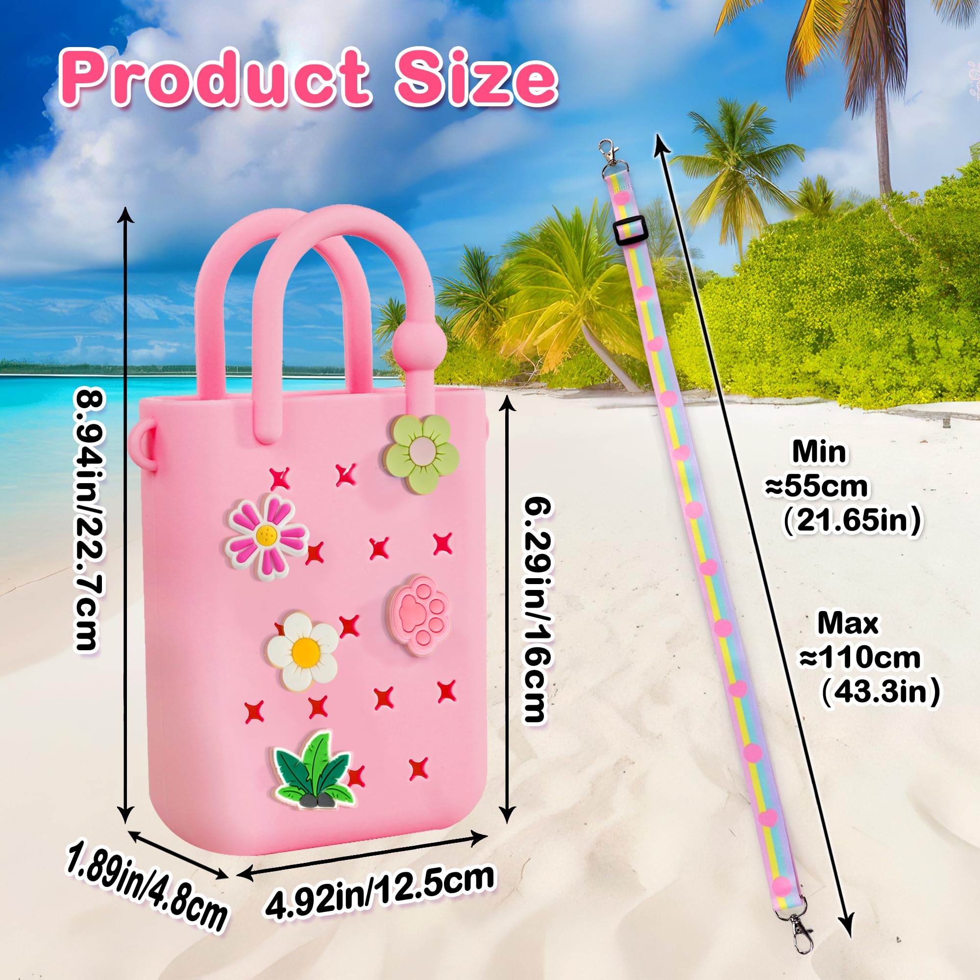 Oudizz Silikon Loch Handtasche Kleinkind Geldbörse Crossbody Bag