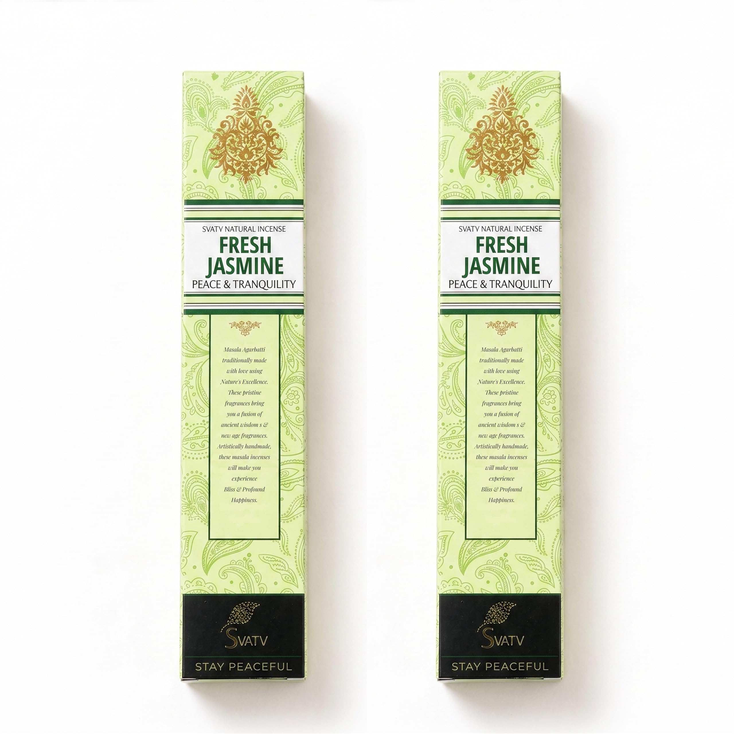 Svatv Natural Ancient Method Jasmine Incense Stick With Pack Of 2 Incense For Meditation, Yoga, Spiritual, Aromatherapy Energy Cleansing & Calm Down The Mind - 15G X 2 Incense | 30G | 1.05Oz