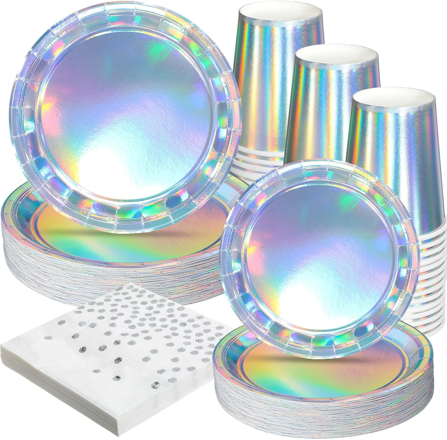 Uiifan 200 Pcs Party Disposable Paper Plates Cups