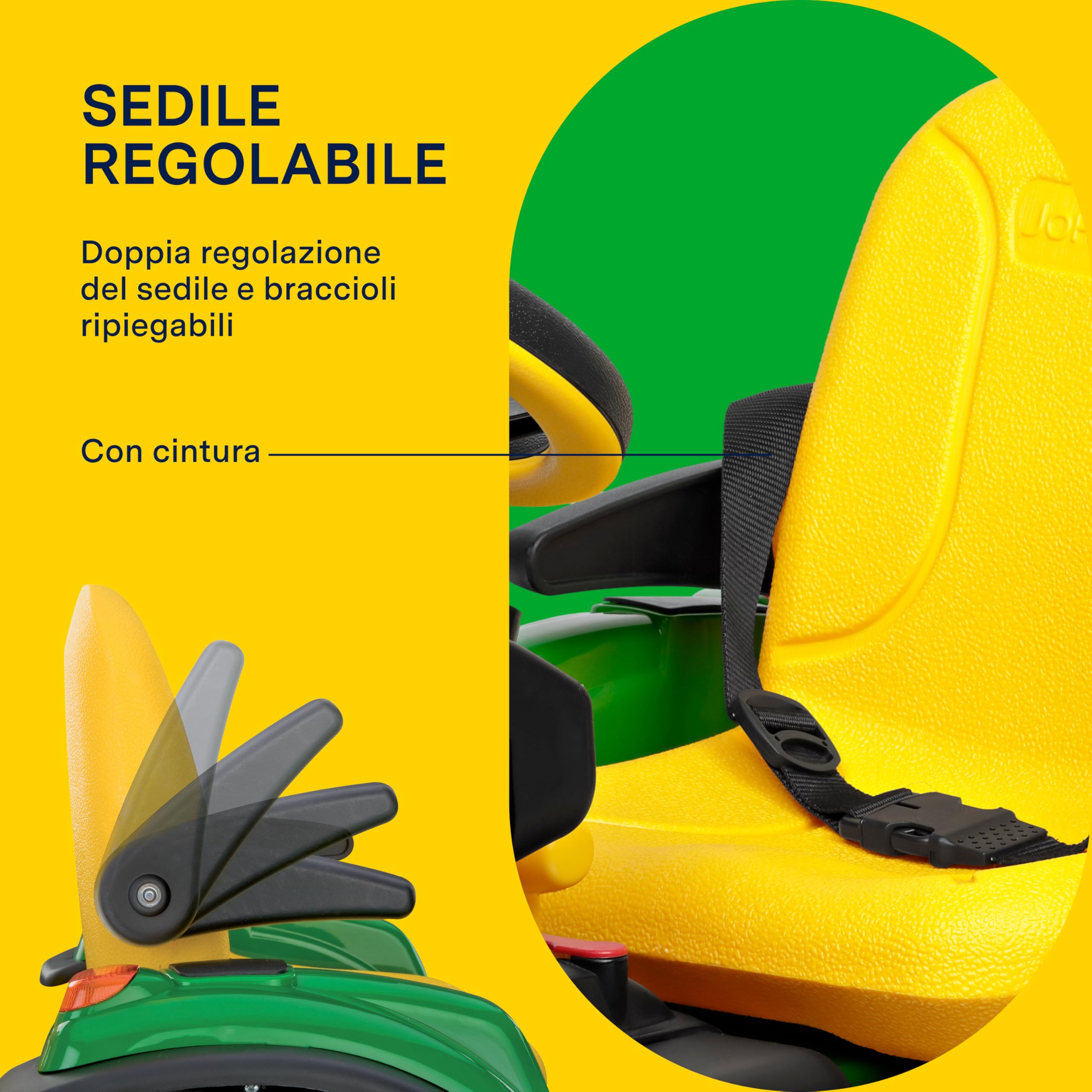 PEG John Deere RC Tractor - Trattore Elettrico Cavalcabile e Telecomandato per Bambini, 12V, con Rimorchio, Telecomando, 2 Ruote Motrici, Radio FM, da 1 Anno