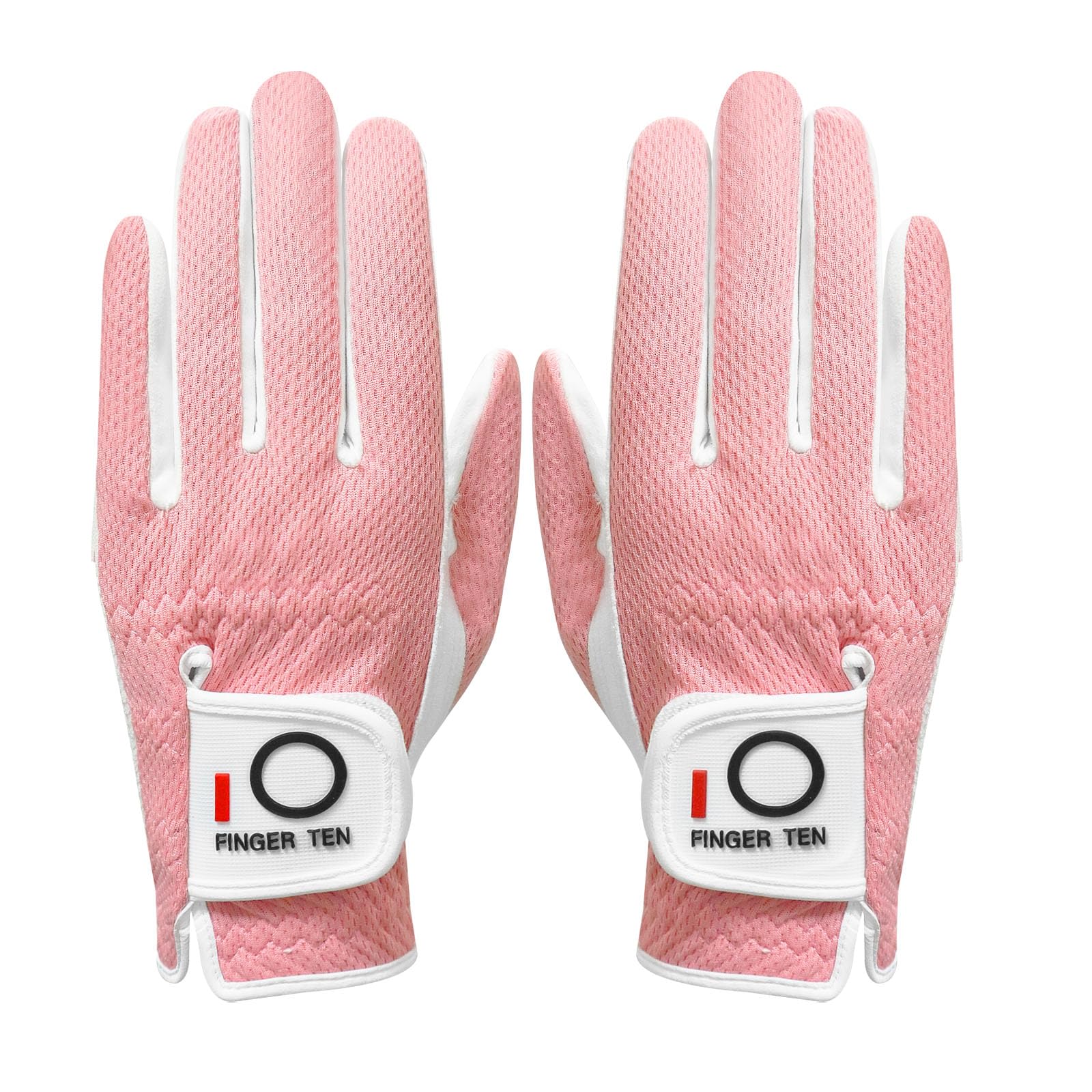 FINGER TEN Women’s Golf Glove Left Hand Right Microfiber Grip Rain Hot Wet All Weather Both Hand Pair