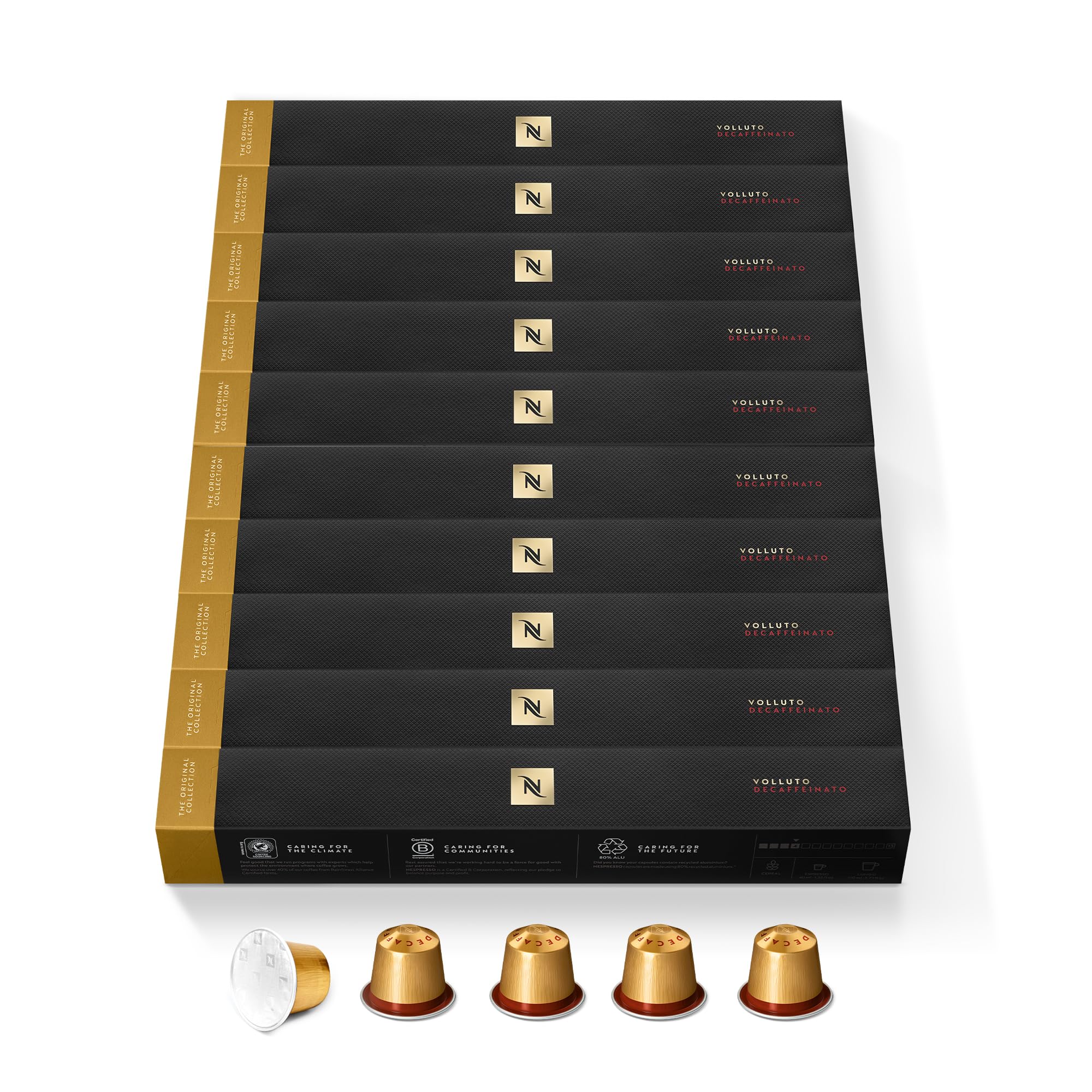 Nespresso Original - Assortiment Volluto Decaffeinato - 100 Capsules Café