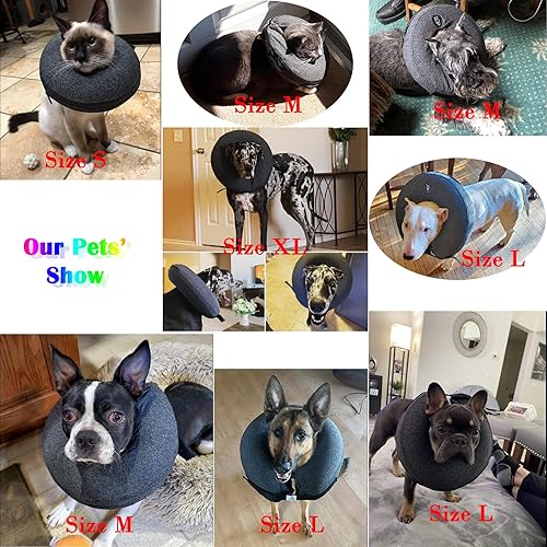 Miniatura 6 de Katoggy - Collar inflable con forma de cono para perros pequeños, medianos y grandes y gatos, collar suave ajustable con forma de dona para