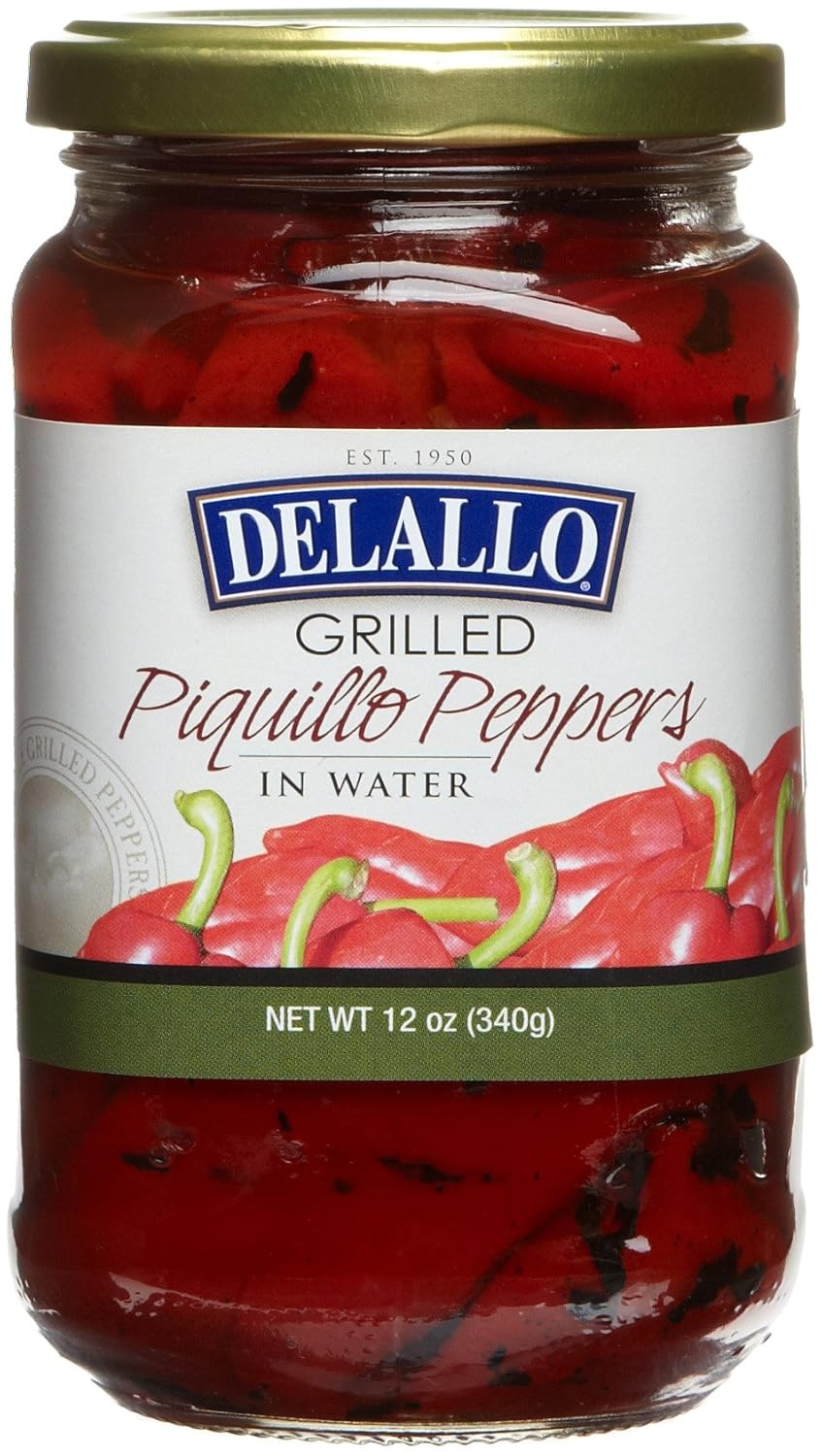 DeLallo Grilled Piquillo Peppers, 12Ounce Jars (Pack of