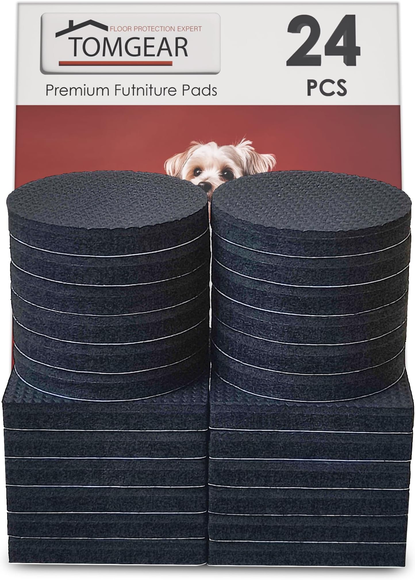 TomGear Non Slip Furniture Pads 58 pcs(1”+2”) Furniture Grippers