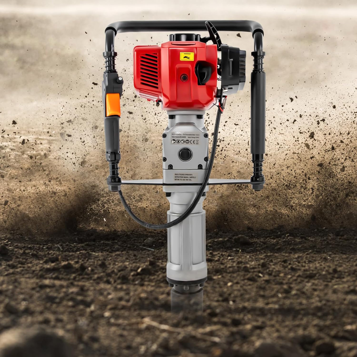 52CC 2.3HP Gas Powered T Post Driver Piledriver Kit Post Pile Driver Farm Fence Post Hammer Push