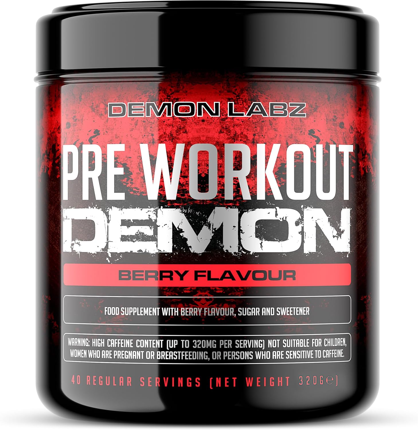 Pre Workout Demon – Pre-Workout Powder with Creatine, Beta-Alanine, Glutamine & Vitamin B12 – Berry Flavor – 360g – 40 Servings