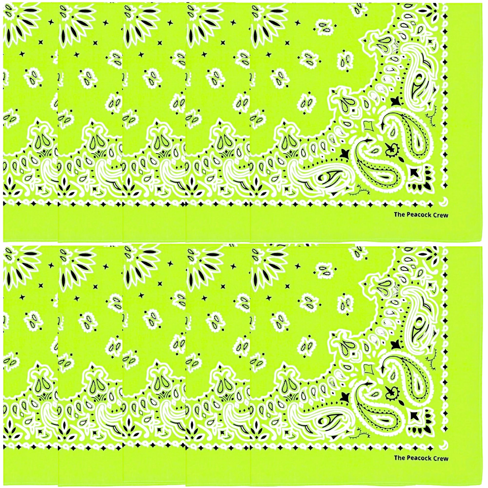 The Peacock Crew Premium Soft Cotton Bandanas Pack for Men and Women Paisley 22 x 22 inches