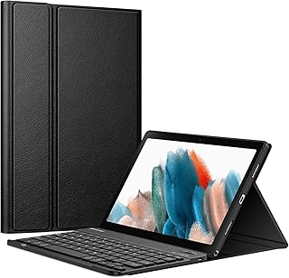 Fintie Keyboard Case for Samsung Galaxy Tab A8 10.5 inch 2021 Model (SM-X200/X205/X207), Soft TPU Back Protective Cover with Magnetically Detachable Wireless Bluetooth Keyboard (Black)