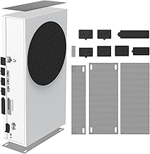 Dust Plugs Cover for Xbox Series S, Wiilkac Dust Filter Kit for Xbox Series S Include 7 Silicone Dust Plugs and 4 PVC Meshes, Dust Proof Cover for Xbox Series S Console Accessories-11Pcs(Black)