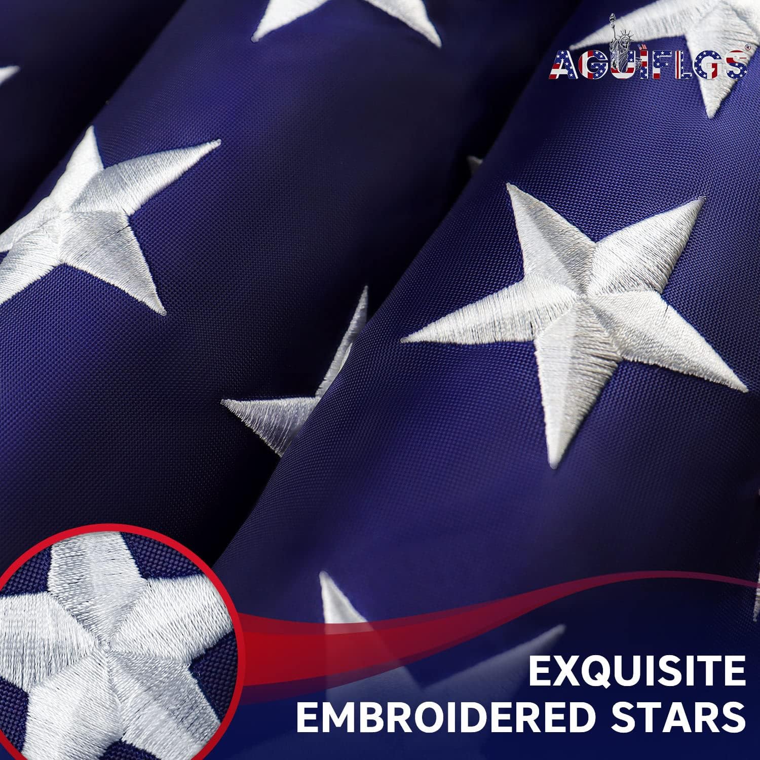 American Flag 3x5 Ft for Outside, Heavy Duty Nylon US Flag for High Wind, Durable Embroidered Stars, Sewn Stripes, Brass Grommets, Fade Resistant Waterproof USA Flags - Image 3
