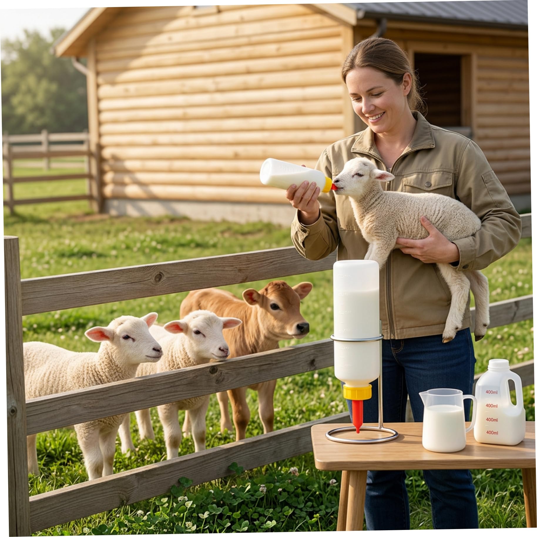 5PCS Biberon de Chèvre 400ml Biberons de Chèvre idéaux pour Nourrir les Bébés Chèvres Biberon d'Agneau avec Tétines Remplacement Idéal pour Nourrir le Bétail Veau d'Agneau Mouton