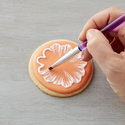 Vista 11 de Wilton Juego de 5 pinceles decorativos – Cepillos decorativos seguros para alimentos para quitar el polvo con purpurina comestible y pintar