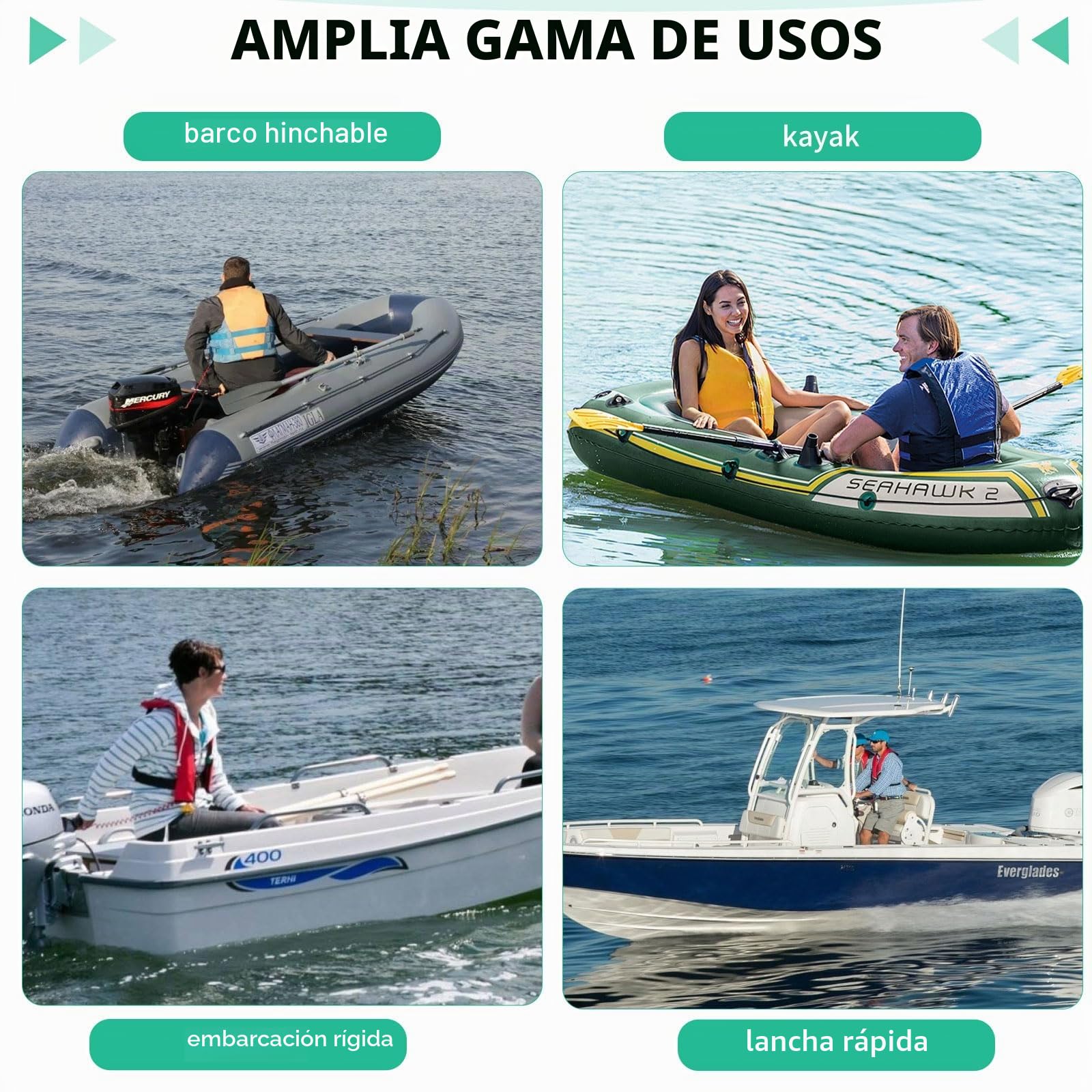 SWAWIS Ancla Kayak Ancla Barco 1,5 kg Accesorio para Barcos Ancla Plegable Sup con 20M de Cuerda de Ancla, Boya y Bolsa de Almacenamiento para Kayaks, Canoas y Motos Acuáticas
