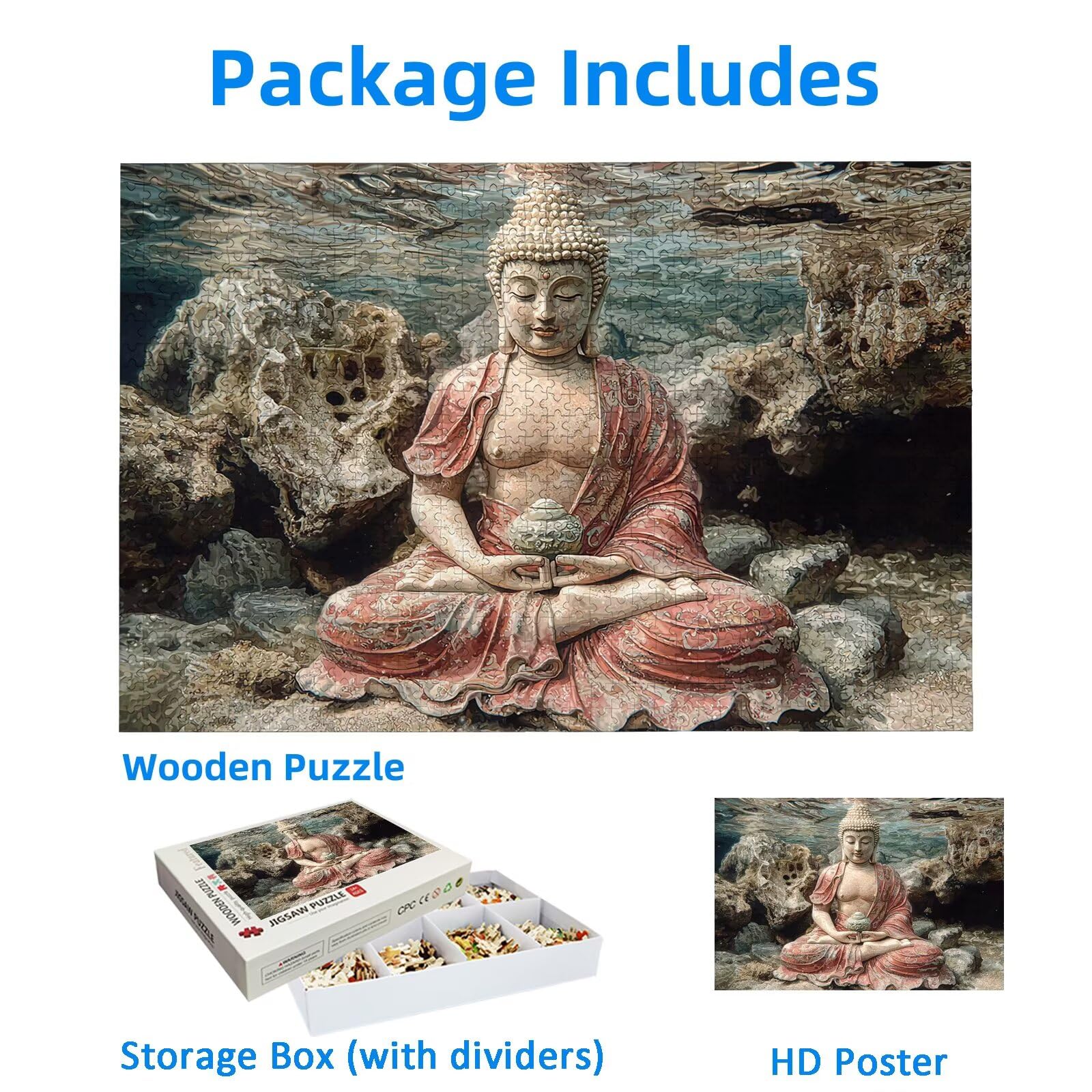 Puzzle 3000 Pezzi per Adulti, Puzzle Zen3000 Pezzi Arte per Adulti e Ragazzi, Misura: 122x80 cm, Puzzles Statua in Legno Impegnativi, Puzzles per Idea Regalo Donna e Uomo, Decorazioni Casa, -3340