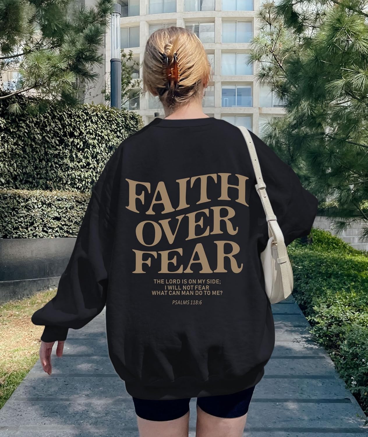 Christian Sweatshirt Women Jesus God Faith Over Fear Religious Sayings Shirt Bible Verse Long Sleeve Pullover Top - Image 6