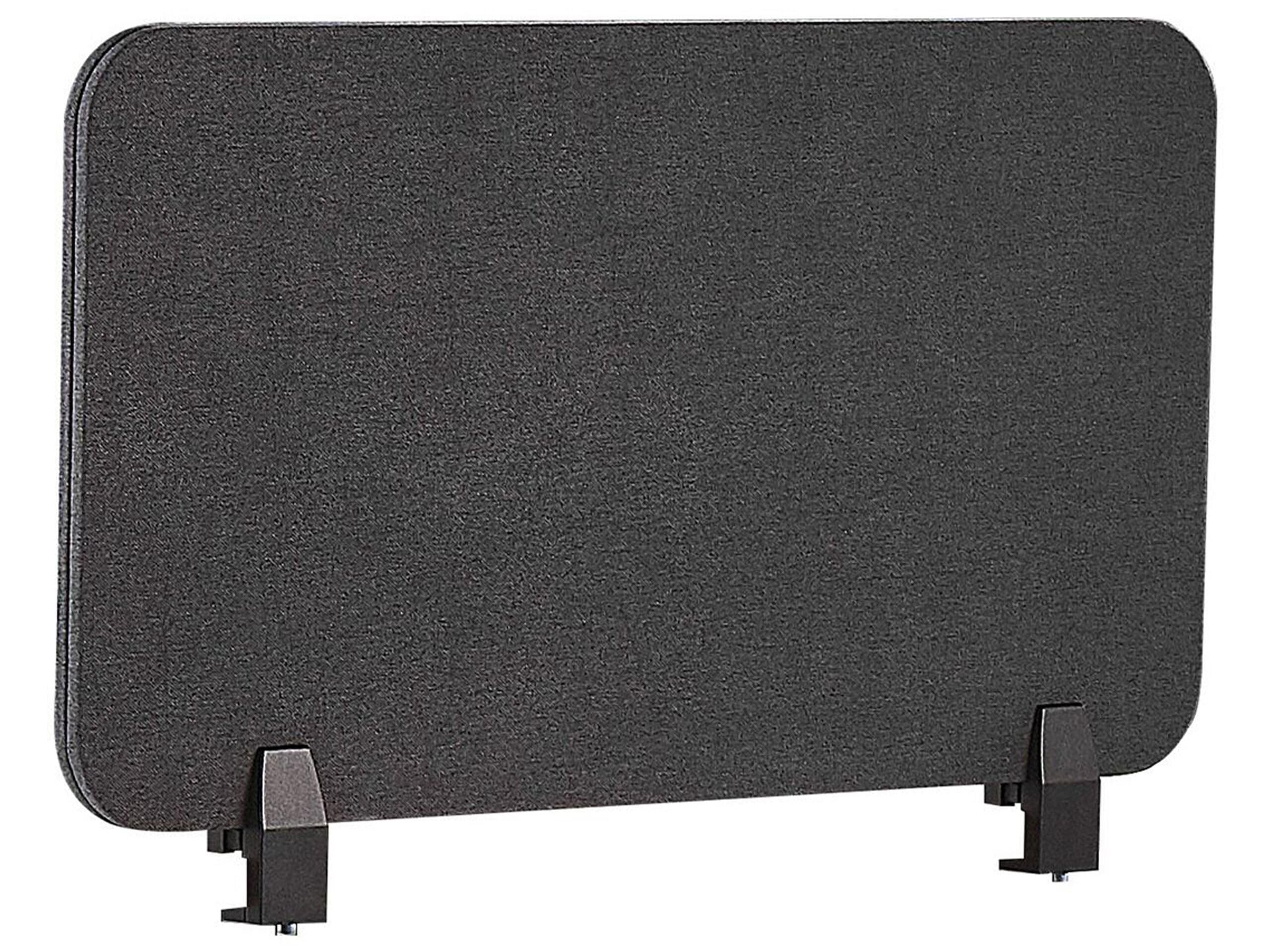Beliani Panel Separador Gris Oscuro 72 x 40 cm poliéster Pet Pantalla acústica Oficina Wally
