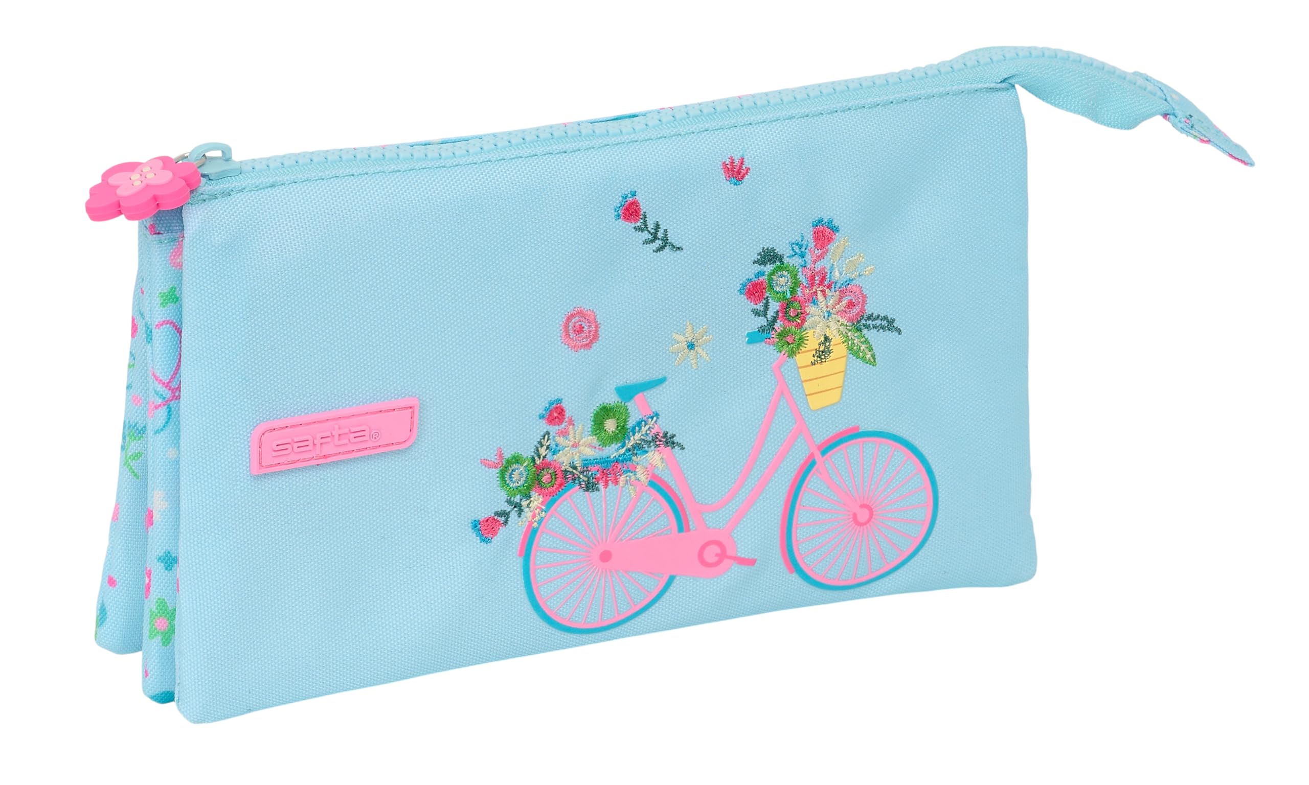 Safta, Triple Pencil Case, Recyclable Fabric, Children's Pencil Case, Child