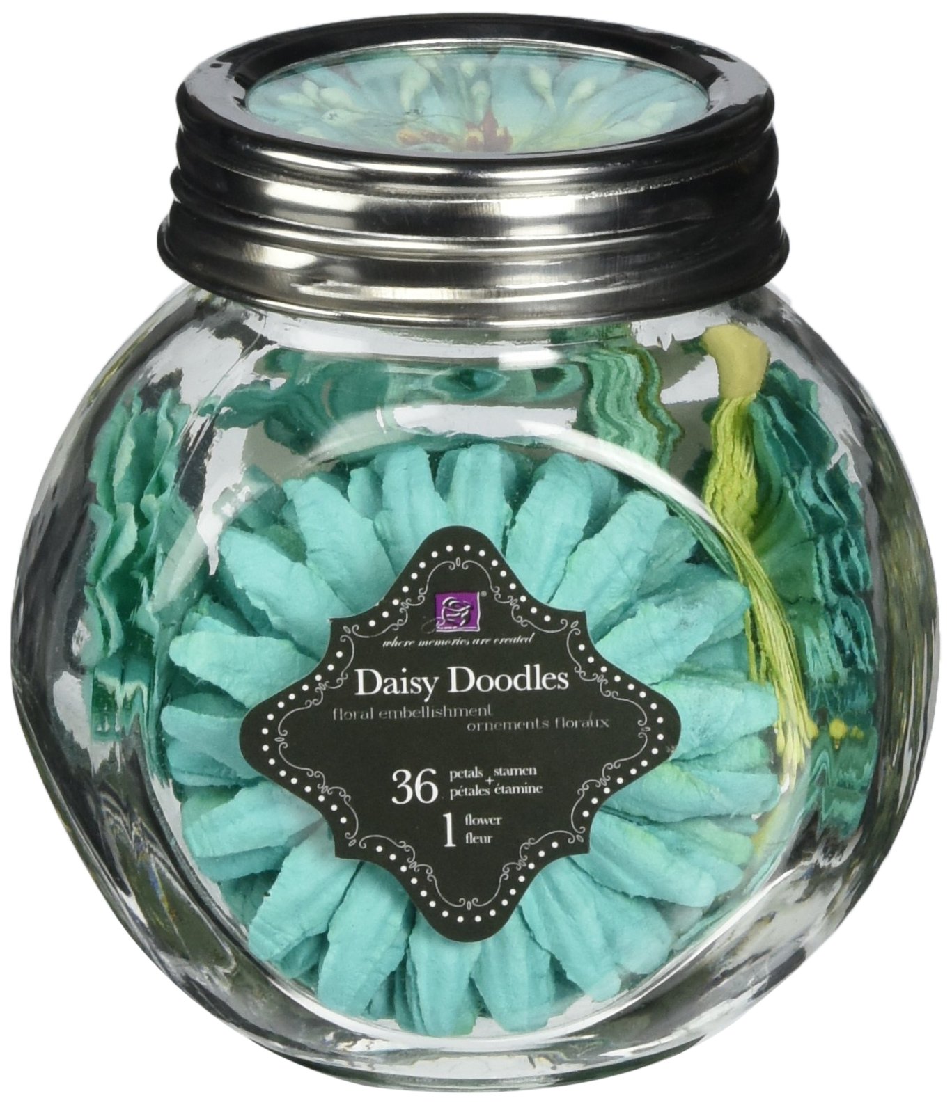Prima 712150 2-3/4 by 2-Inch Daisy Doodles Flowers, Splash