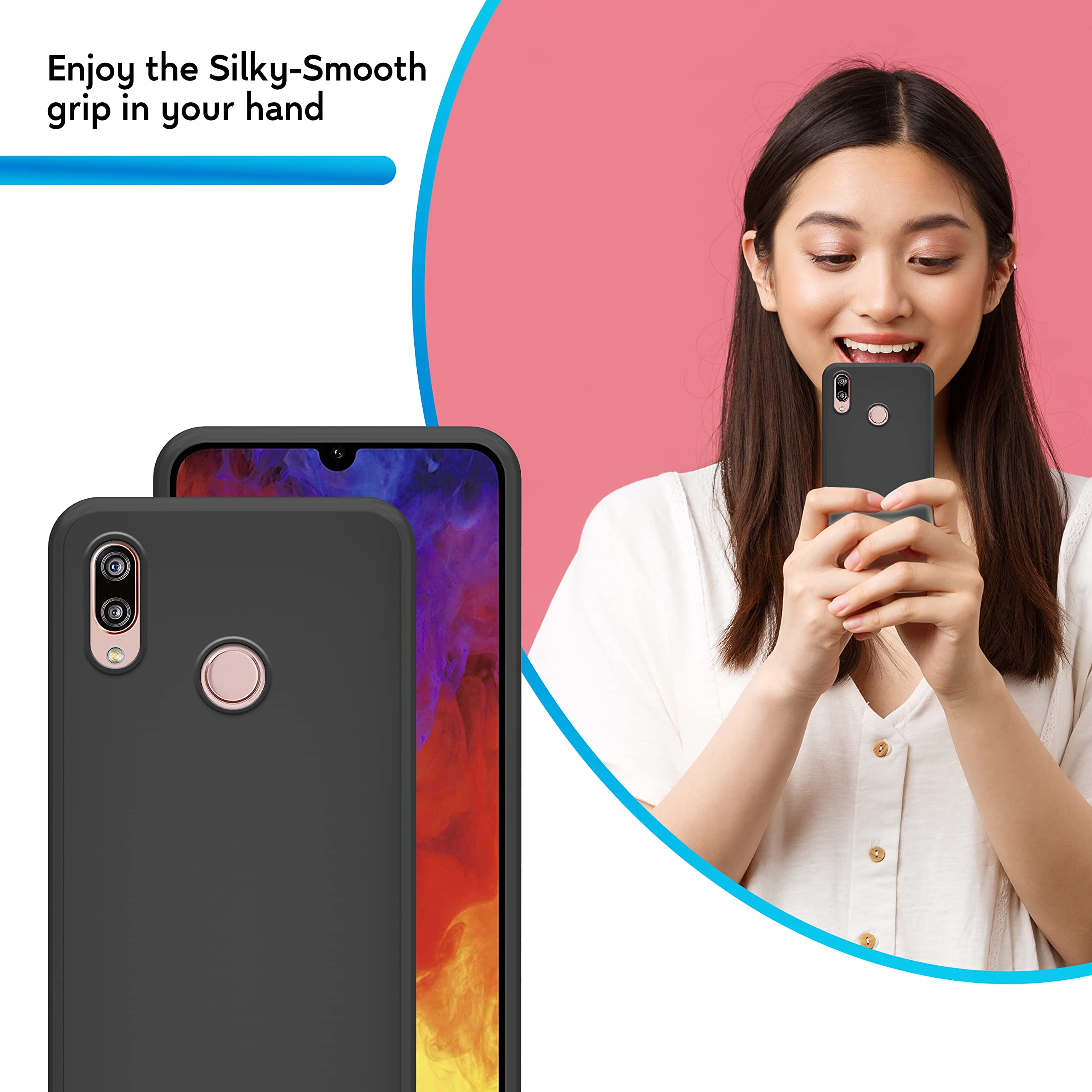 N NEWTOP Cover In TPU Per Huawei Y6 2019 – Custodia Sottile, Morbida, Antiurto, Colore Nero - 5