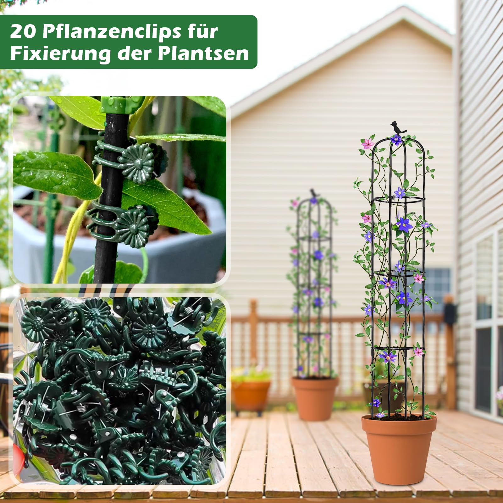 Qqmora Tuteur De Plantes En Plastique, Support De Plante, Treillis Pour Plantes Grimpantes