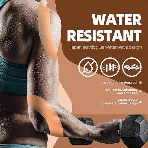 Miniatura 9 de OK Tape Kinesiology Tape Extended Edition, cinta atlética elástica original, tiras de rollo de 2 pulgadas x 103 pies de largo, sin látex,