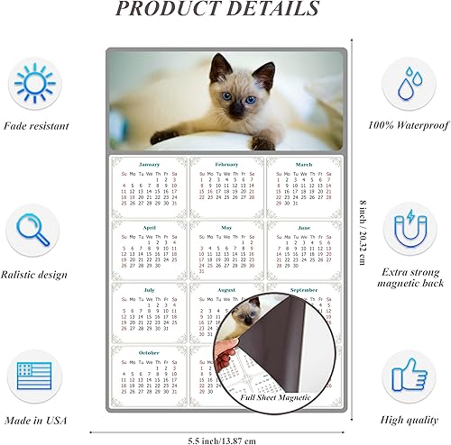 Miniatura 5 de Calendario magnético 2024  Imanes del calendario  Today is my Lucky Day  Resistente a la decoloración, desgarros y agua  Temático de gato 013 (5.25